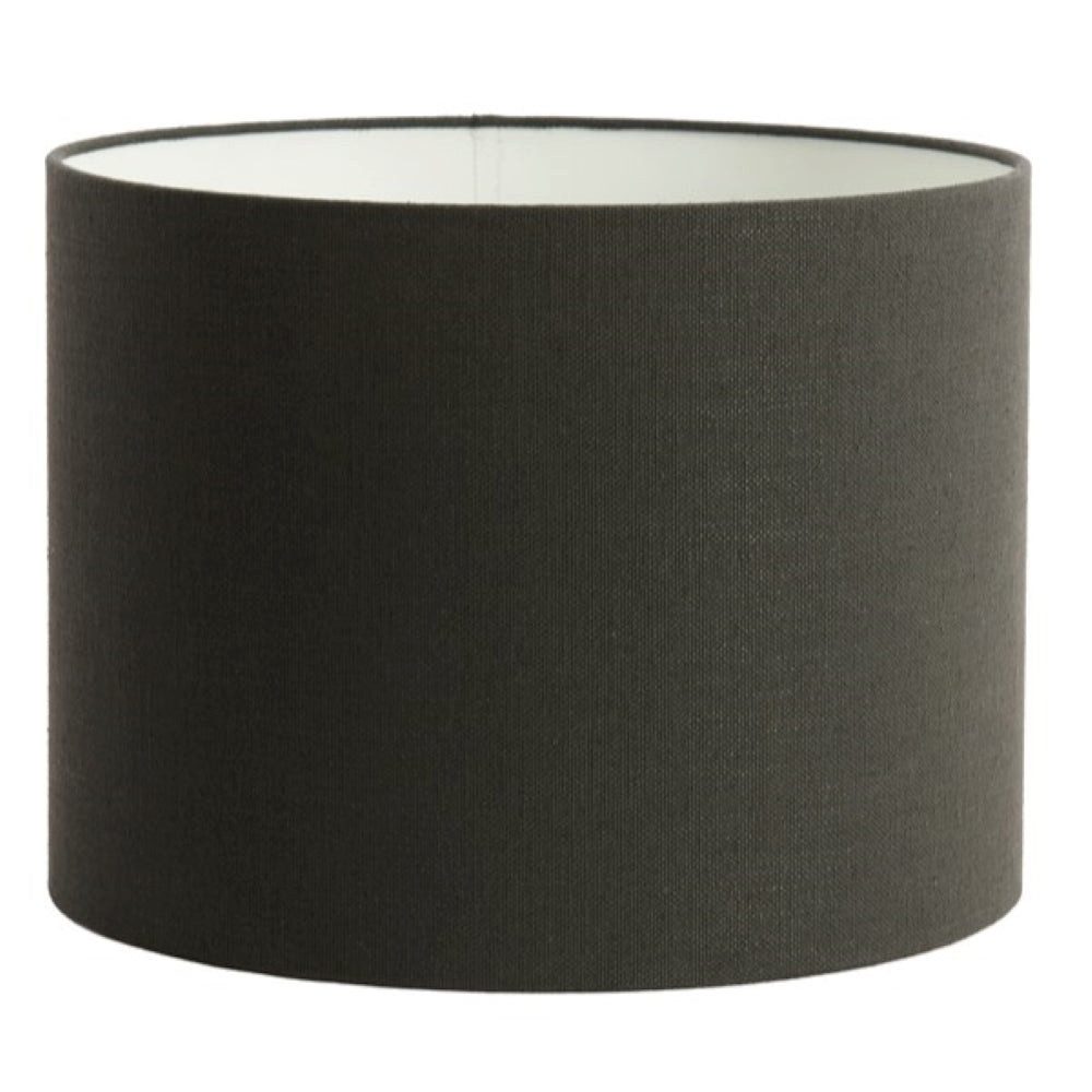 Dirk Davids Leuchten GmbH Lampenschirm Lampenschirm Zylinder Leinen Dunkel Grau Anthrazit 40-40-30 cm