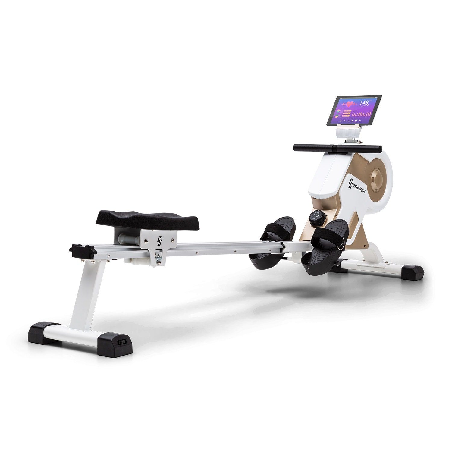 Sports Rowing Stream Fitnessgerät mit LCD-Display), Machine Sport Rudergerät ;Trainingscomputer Sportgerät M1 Zuhause Rudermaschine für (Tablet-Halterung Capital