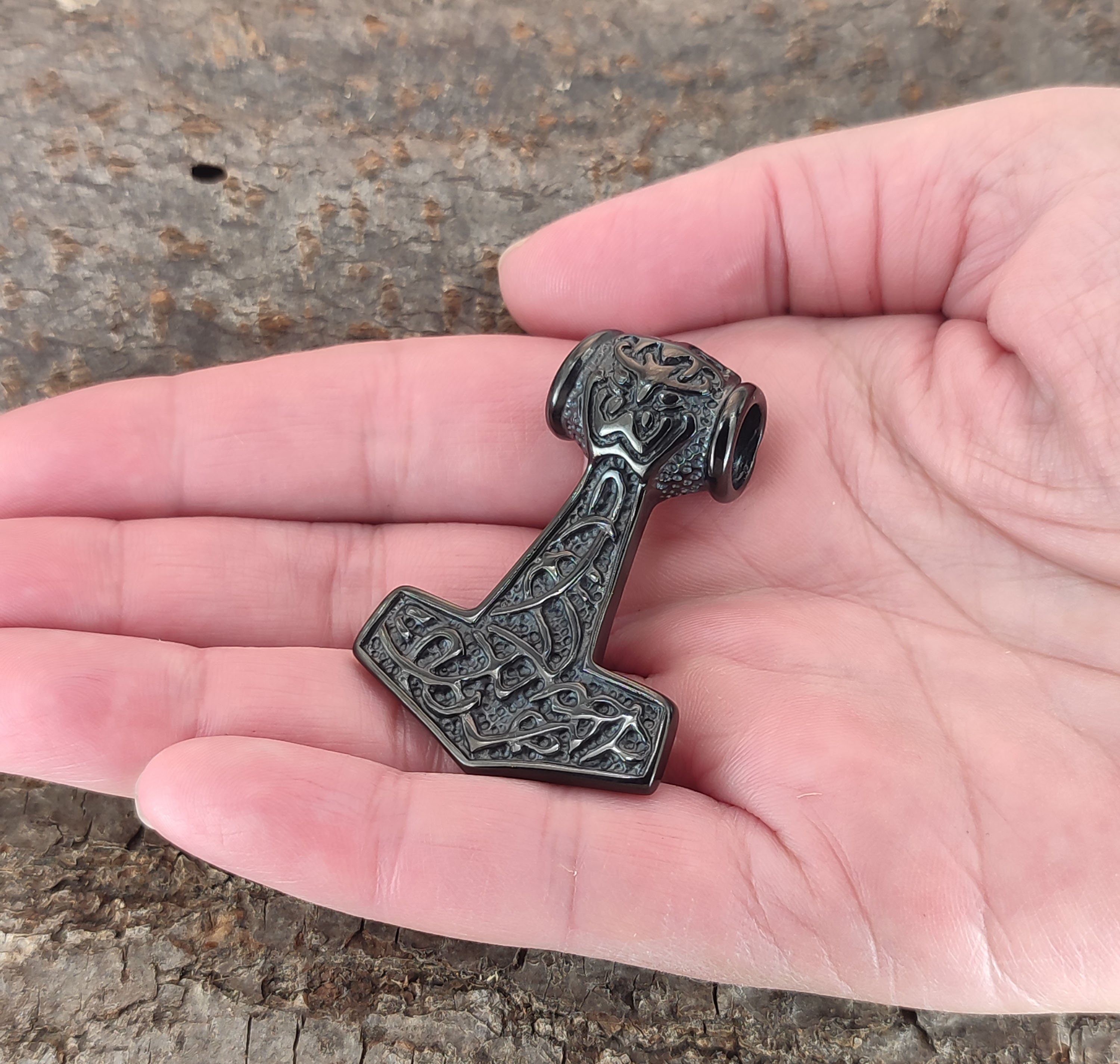 Kiss of Leather Kettenanhänger Thorshammer schwarz günstig online kaufen