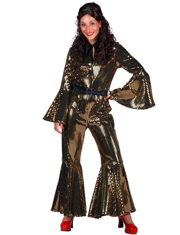 thetru Kostüm Disco Anzug 'Studio 54' für Damen, Gold - 80er Jahre
