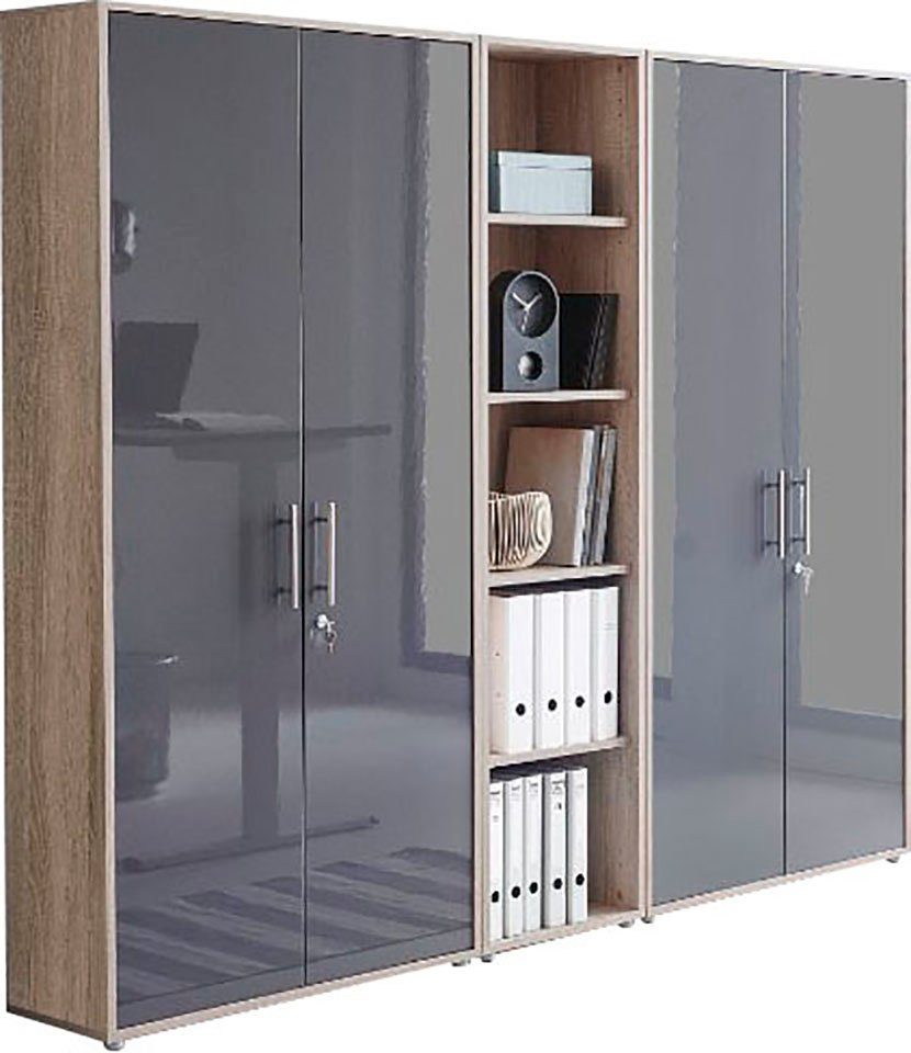 Anthrazit HG Sonoma/ (Set, 3-St) BMG Eiche Schrank-Set Tabor, Möbel