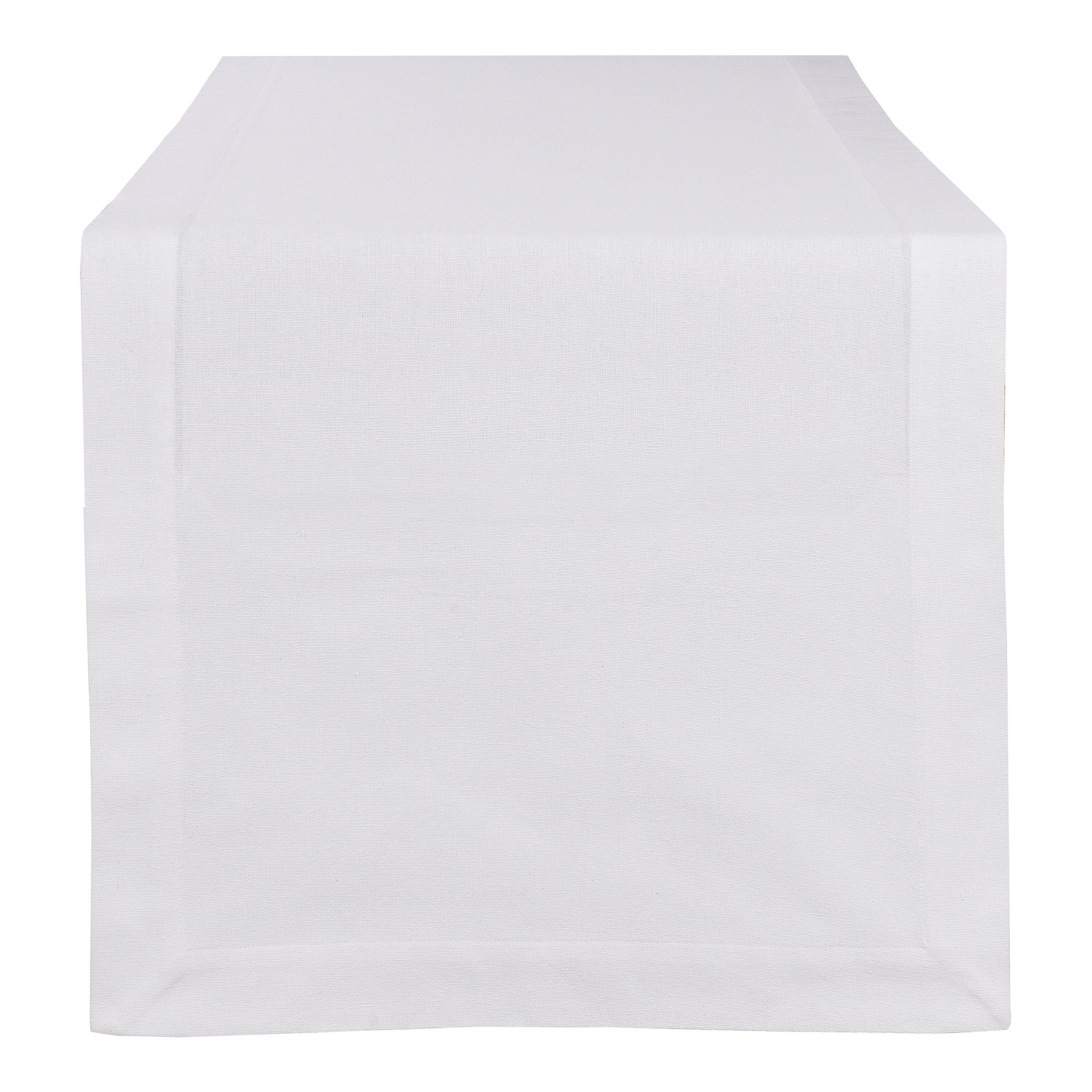 Depot Tischdecke Tischläufer Recycled Cotton (Packung, 1 Tischläufer), aus Baumwolle, Polyester, L 150 Zentimeter, B 40 Zentimeter Weiß