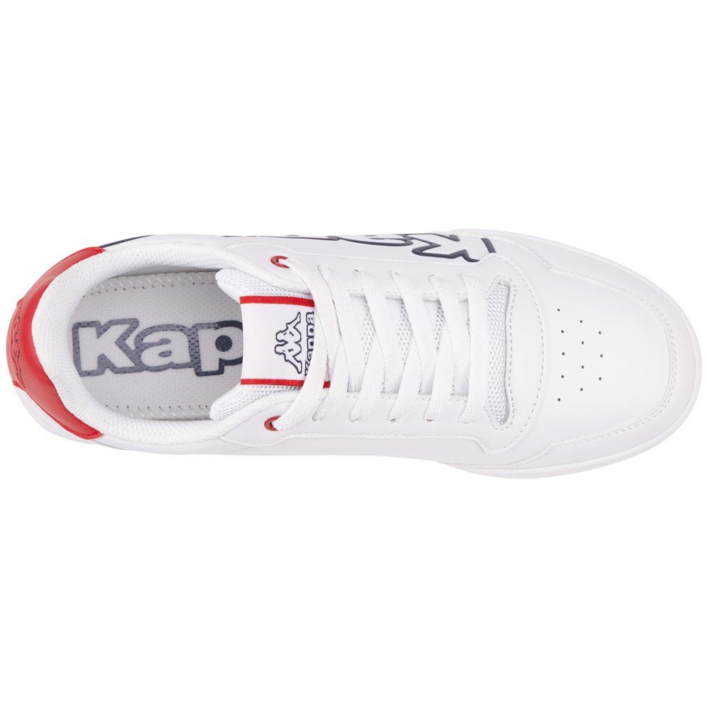 Logoprint Sneaker mit white-navy Kappa plakativem