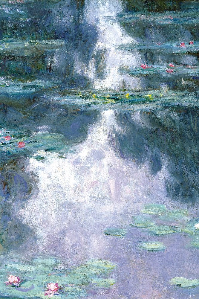 1art1 Poster Claude Monet Kunstdruck Bild - Seerosen, 1907 (dunkelblau)