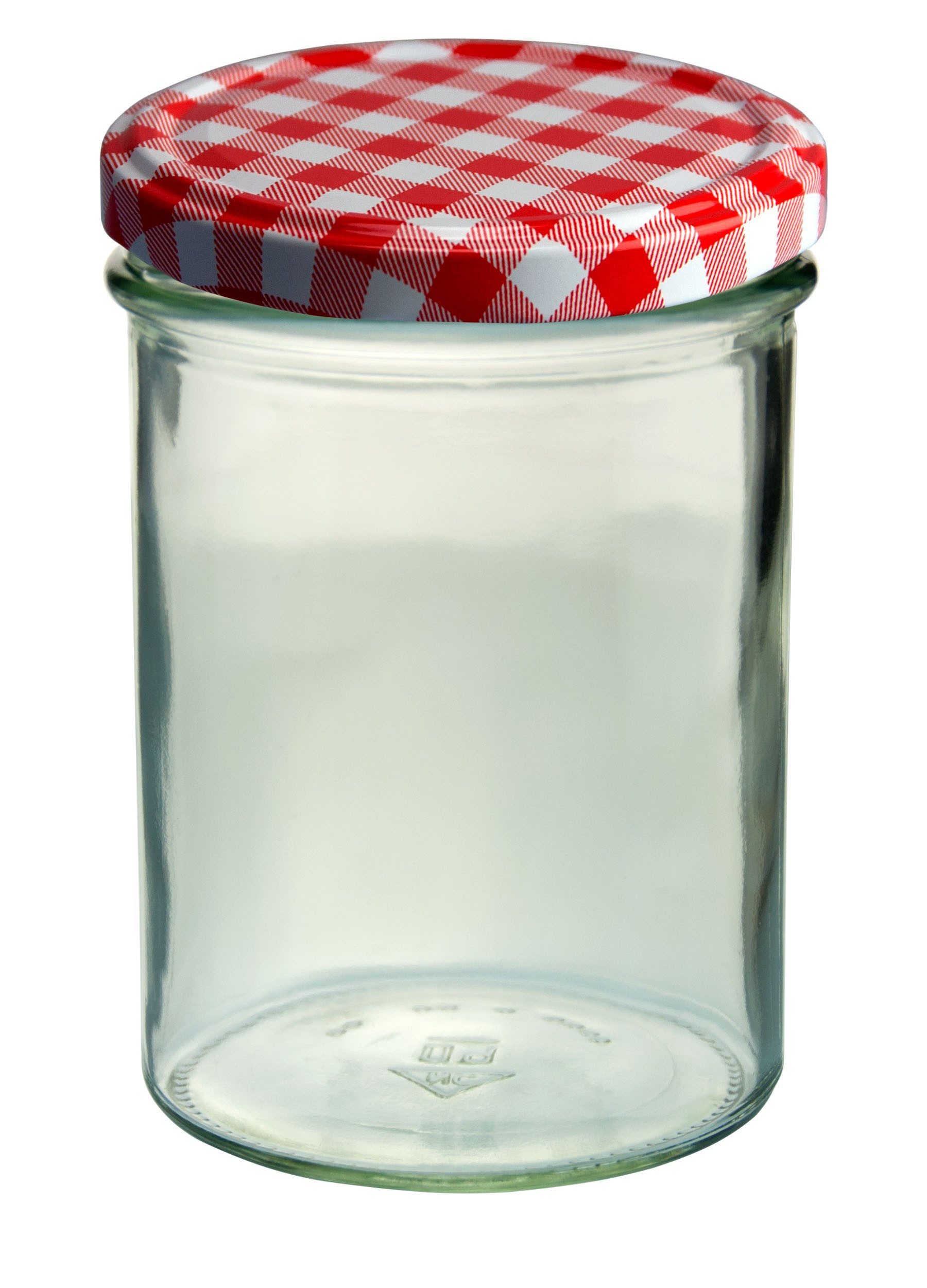MamboCat Einmachglas CAPCRO 12er Set Sturzglas 435 ml Marmeladenglas rot karierter Deckel, Glas – Bild 2 von 2
