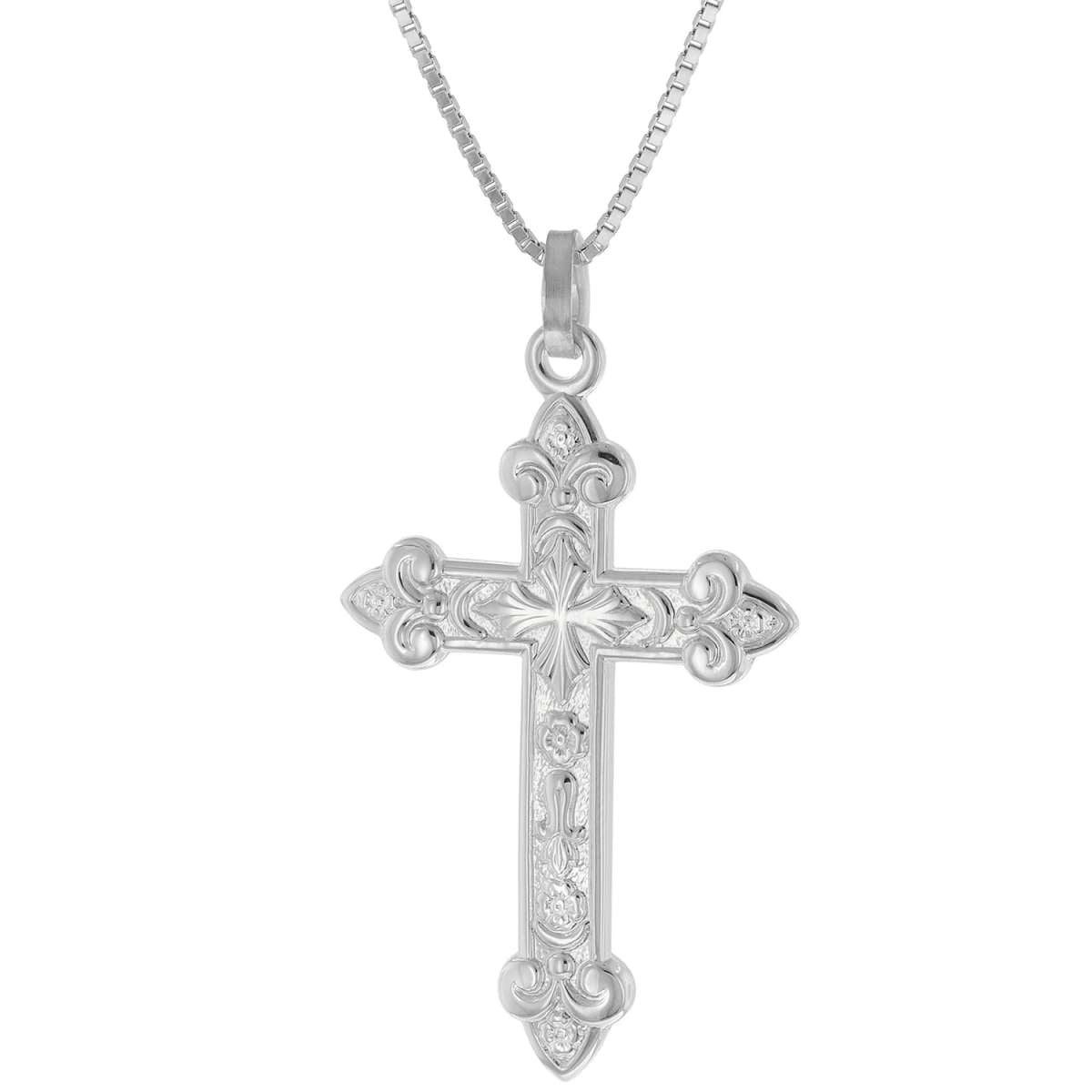 trendor Kreuzkette 41384, für Herren mit orthodoxem Kreuz 35 mm 925 Silber