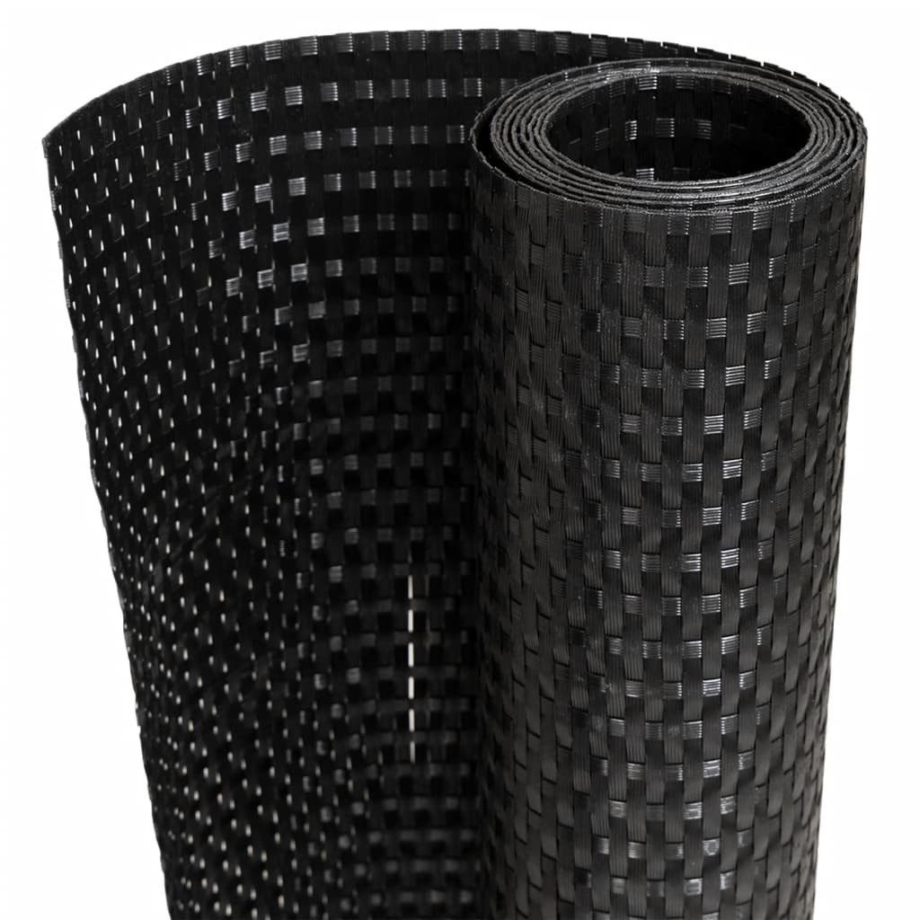 vidaXL Gartenzaun Balkon-Sichtschutz Schwarz 300x80 cm Poly Rattan, (1-St)