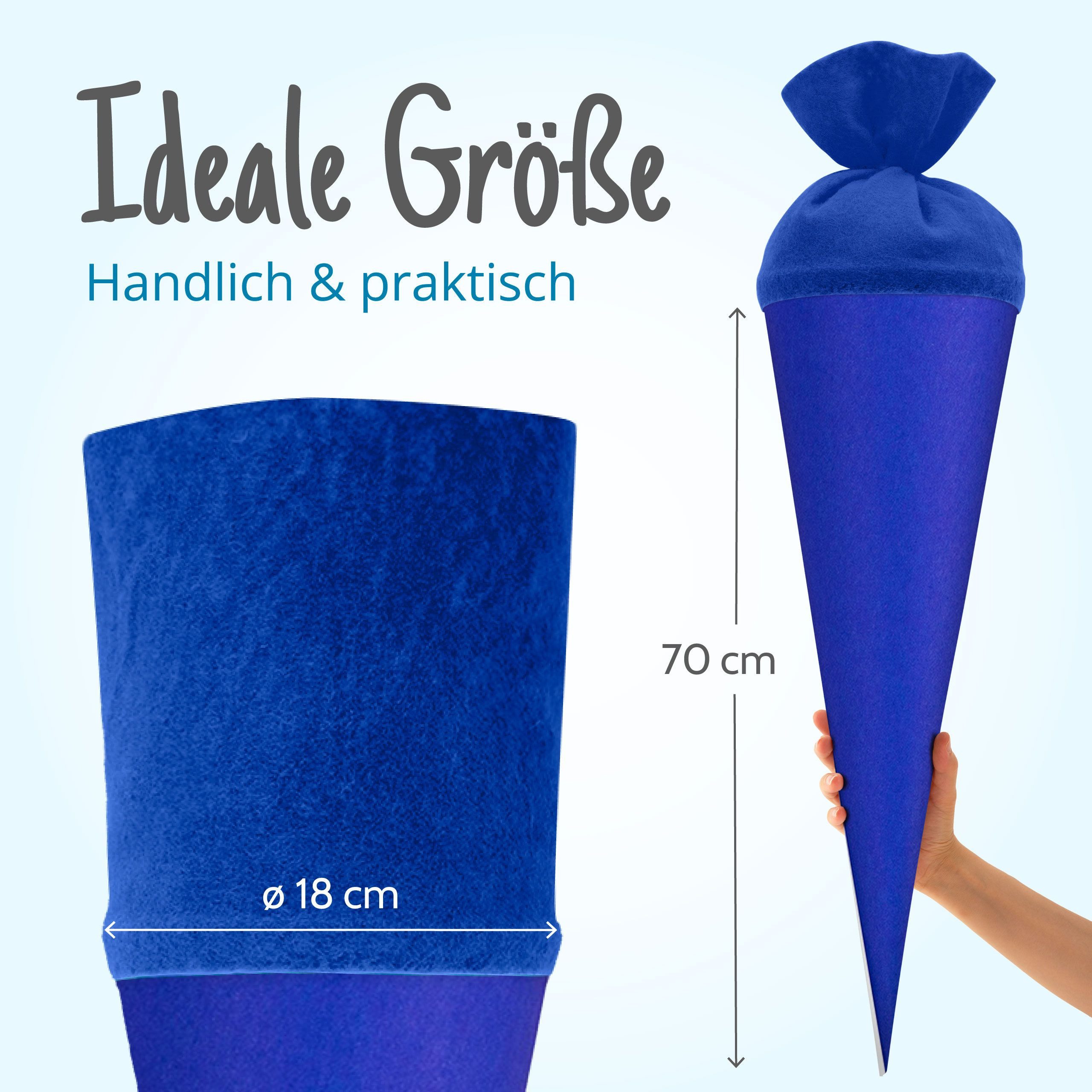 itenga Schultüte itenga Bastelschultüte 70cm rund BLAU – Bild 5 von 5