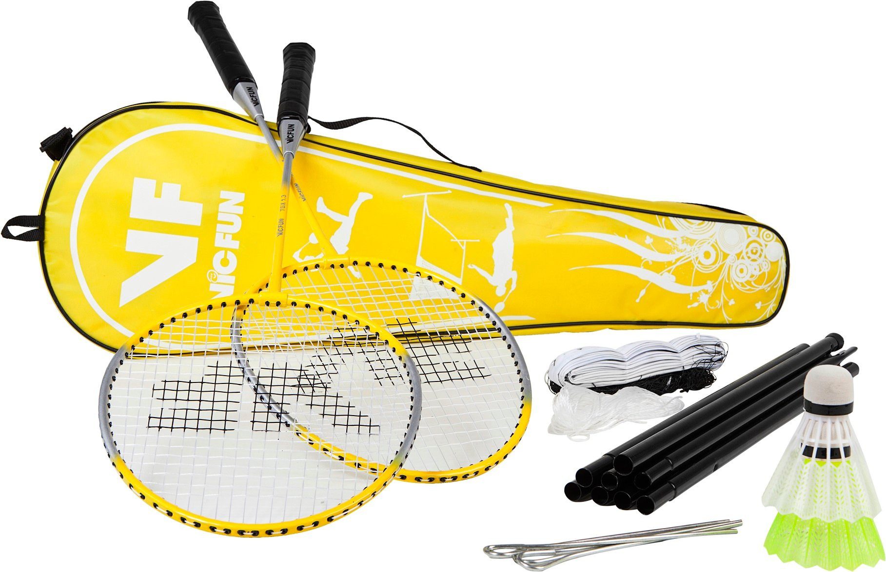 Badmintonschläger VICFUN Federball-Freizeitset Set Hobby Typ A (2x Schläger, 2x Bälle)