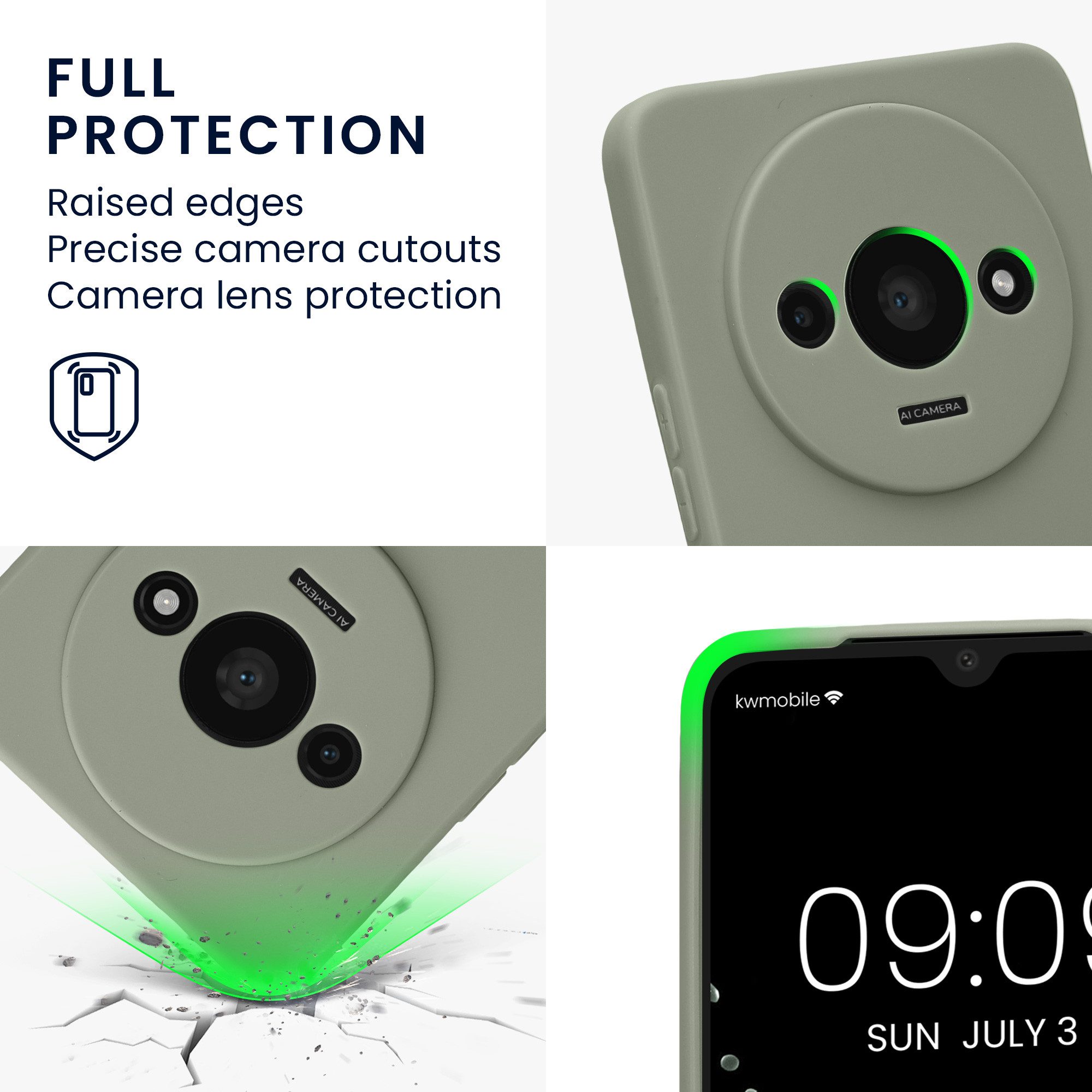 kwmobile Handyhülle Handyhülle für Xiaomi Redmi A3 Hülle, Weiches Handy Silikon Case - Schutzhülle Cover