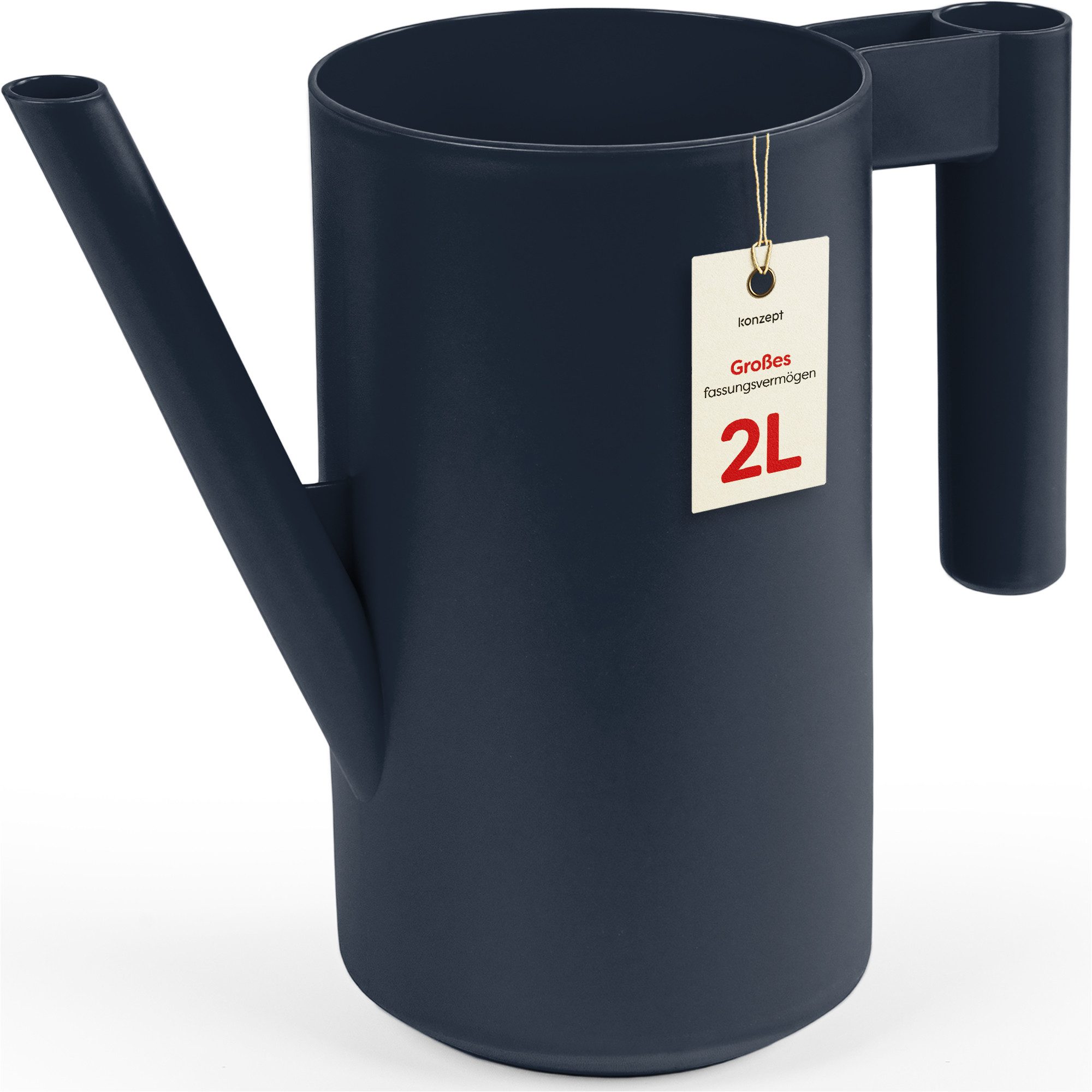 KONZEPT Gießkanne klein 2 L für Zimmerpflanzen, aus Kunststoff, Kompakte Größe: L 27,2 cm, B 12,8 cm, H 24,6 cm, 2 L, 212 g