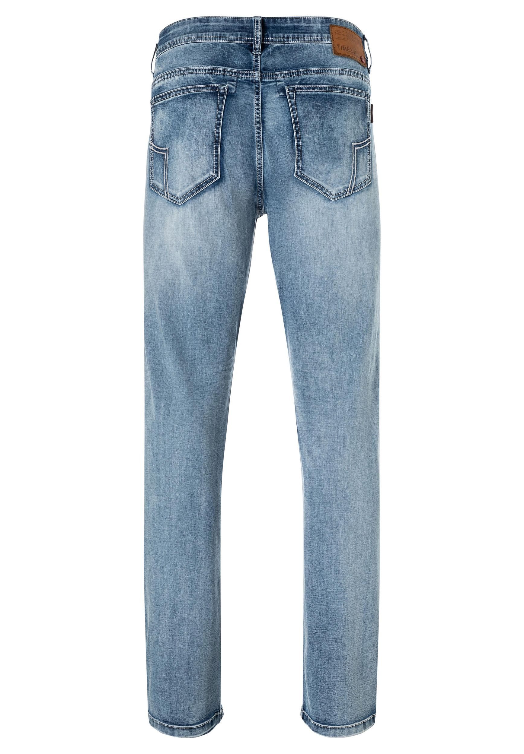 TIMEZONE Slim-fit-Jeans Trendige Jeans im Used-Look mit geradem Bein & Five Pocket Slim EduardoTZ