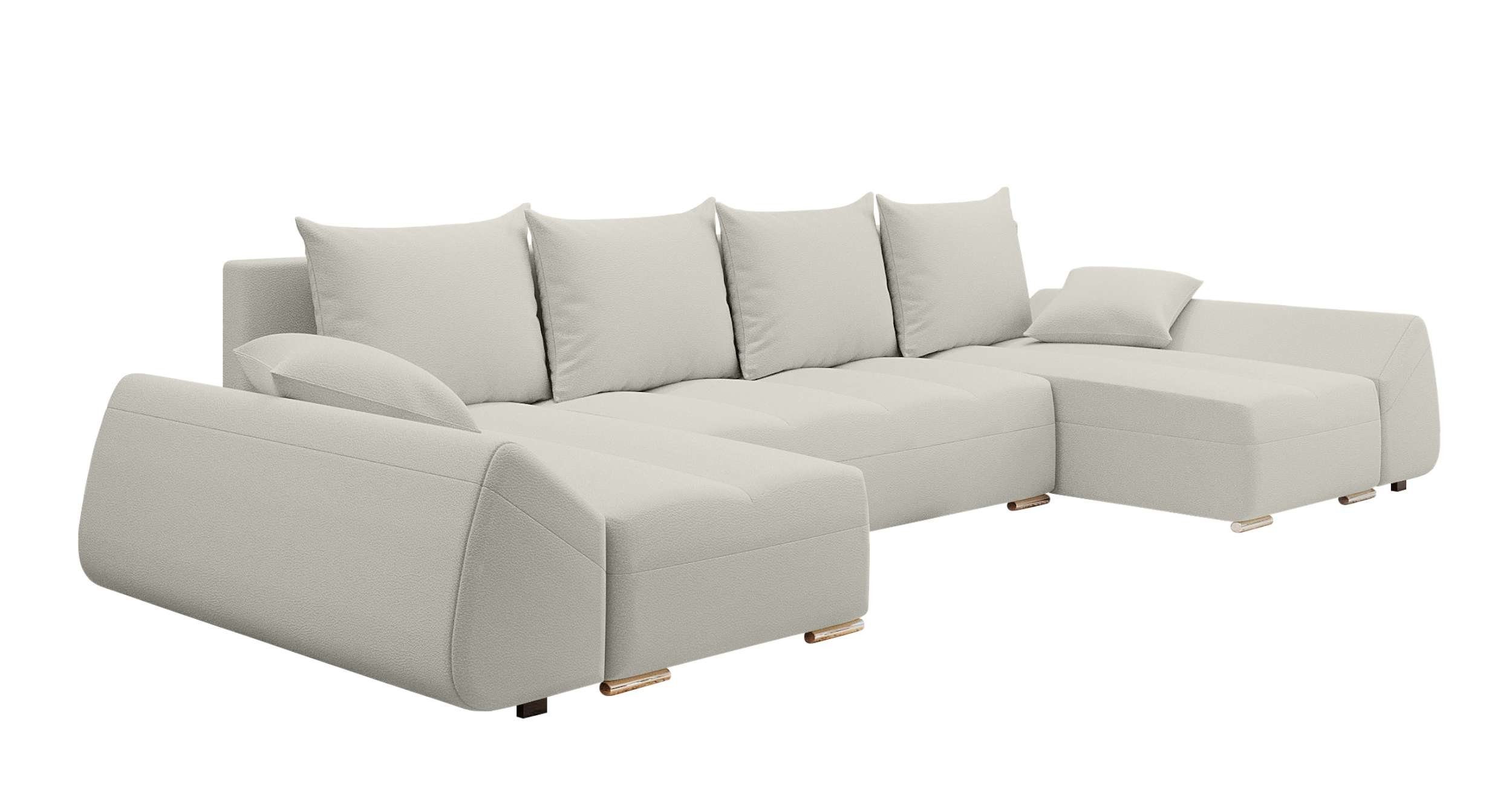 mit Design Modern Bettfunktion, Sofa, Eckcouch, mit Stylefy U-Form, Bettkasten, Madeira, Sitzkomfort, Wohnlandschaft