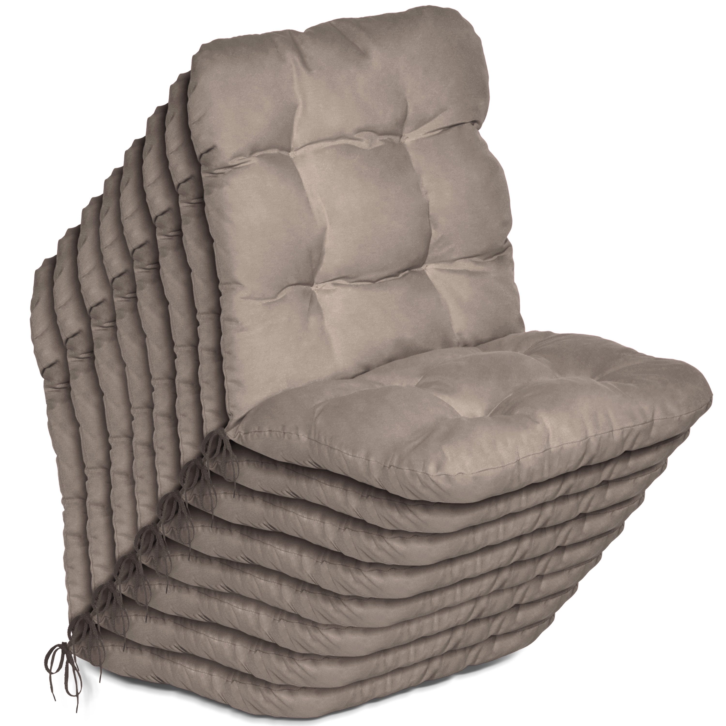 Sitzauflage 8er Set Niedriglehner Auflagen Set Flair NL, 100x50x8cm, Taupe