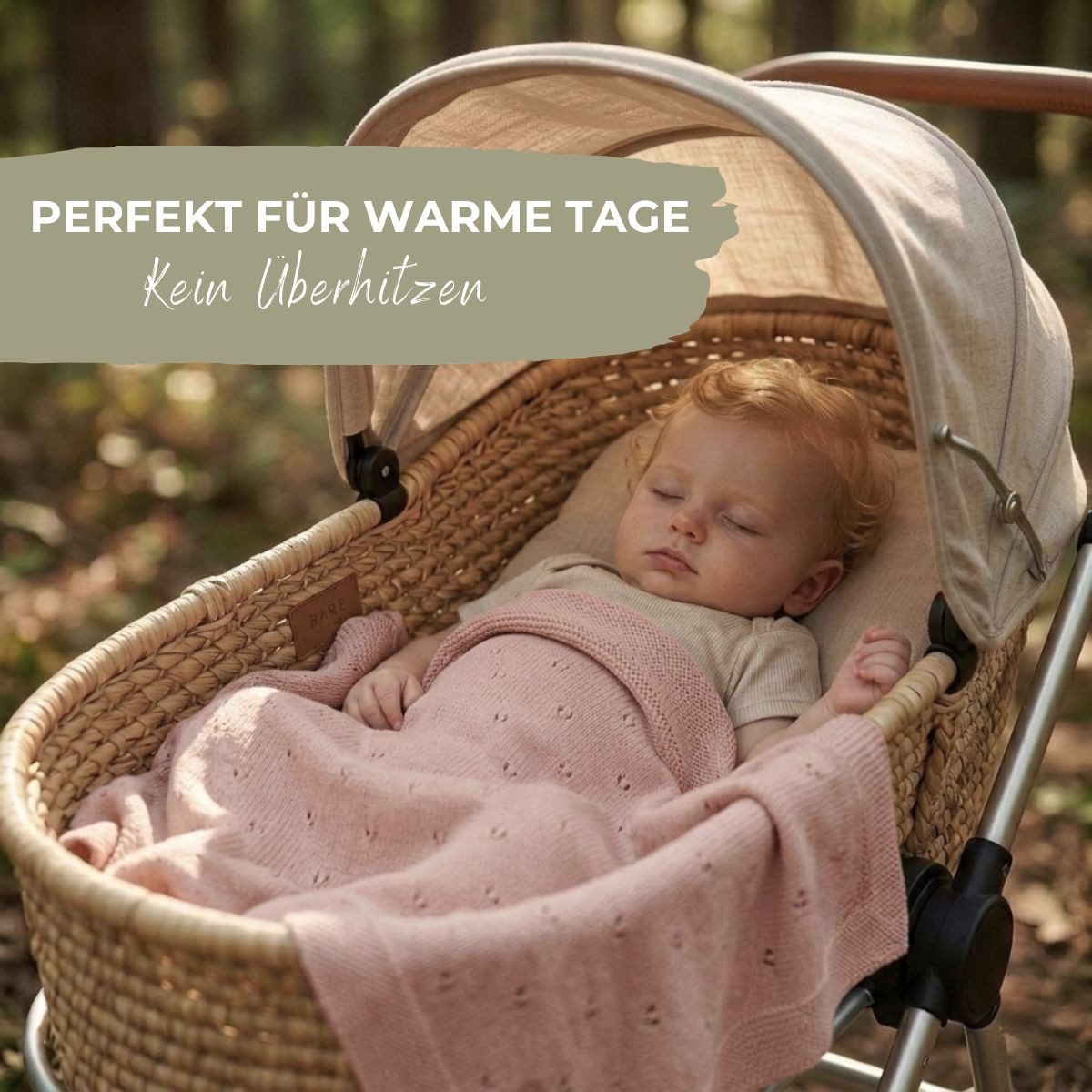 Babydecke DIKOS® aus *100%* Bio Baumwolle, Strickdecke, Geschenk zur Geburt, DIKOS, PREMIUM Qualität, Sommerdecke Ajour, 75x100, atmungsaktiv, weich – Bild 4 von 5