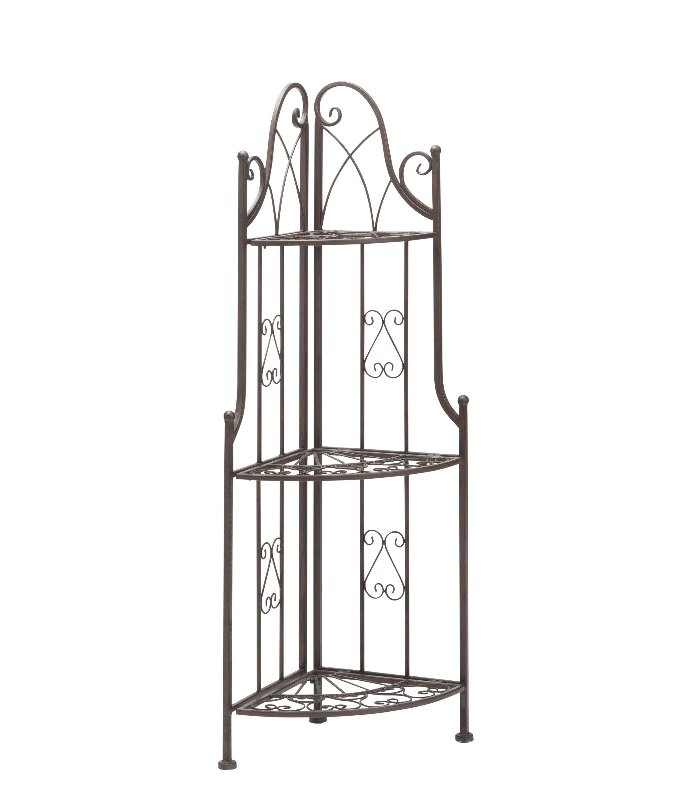 Dehner Blumenständer Eckregal Antik, 46 x 32 x 117.5 cm, Metall, Vintage Re günstig online kaufen