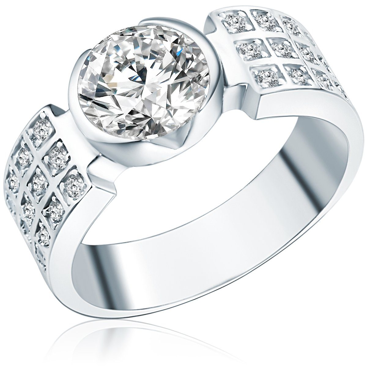 Rafaela Donata Silberring Damen-Ring aus 925 Sterling Silber, mit Zirkonia in Herz-Optik