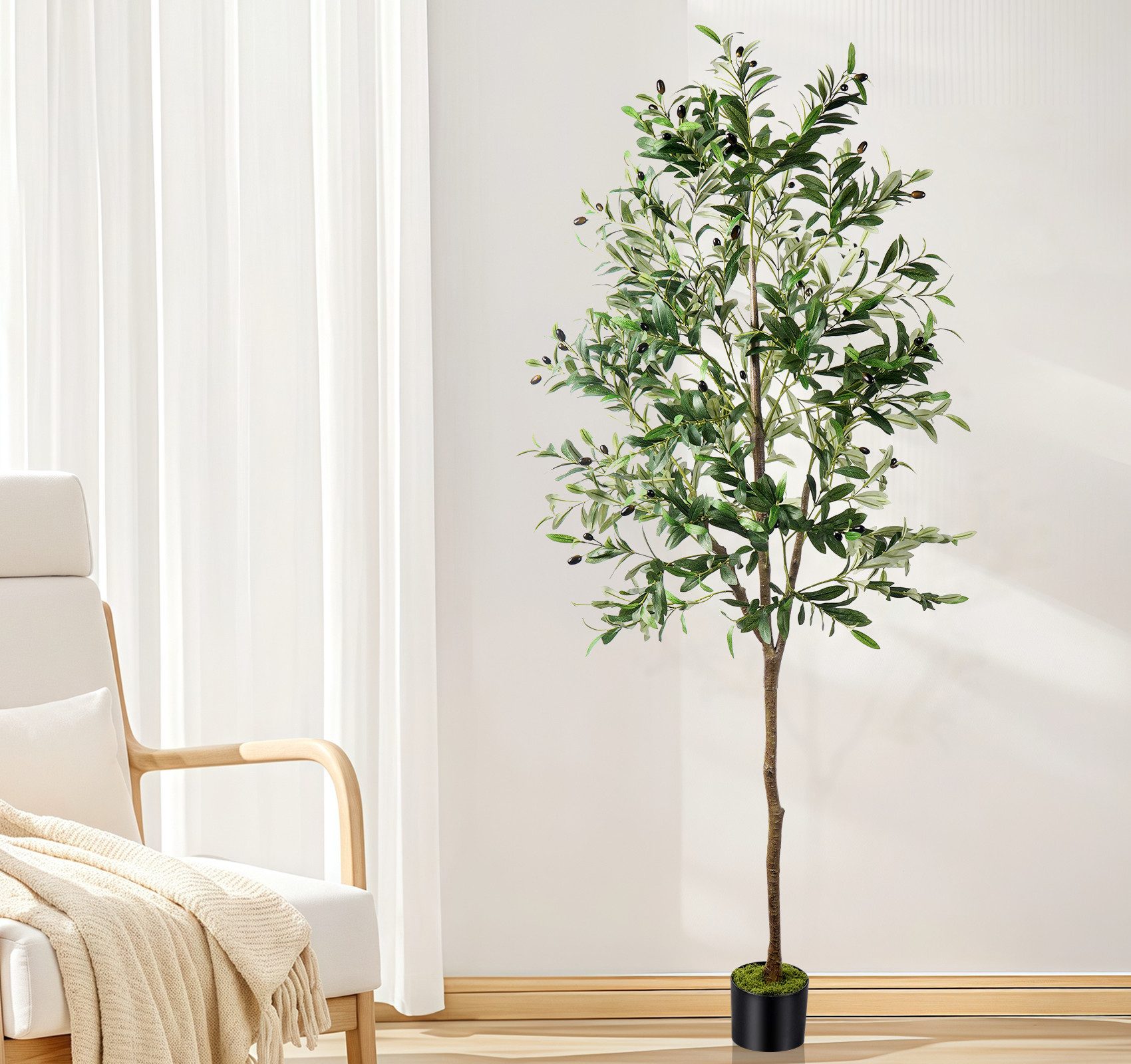 Kunstbaum Olivenbaum künstlich 150cm,Kunstpflanze,outdoor&indoor,Pflanze im Topf Olivenbaum, lindahandel, Höhe 150 cm, mit UV-Schutz,Schlafzimmer,Büro Dekoration,Housewarming Geschenk