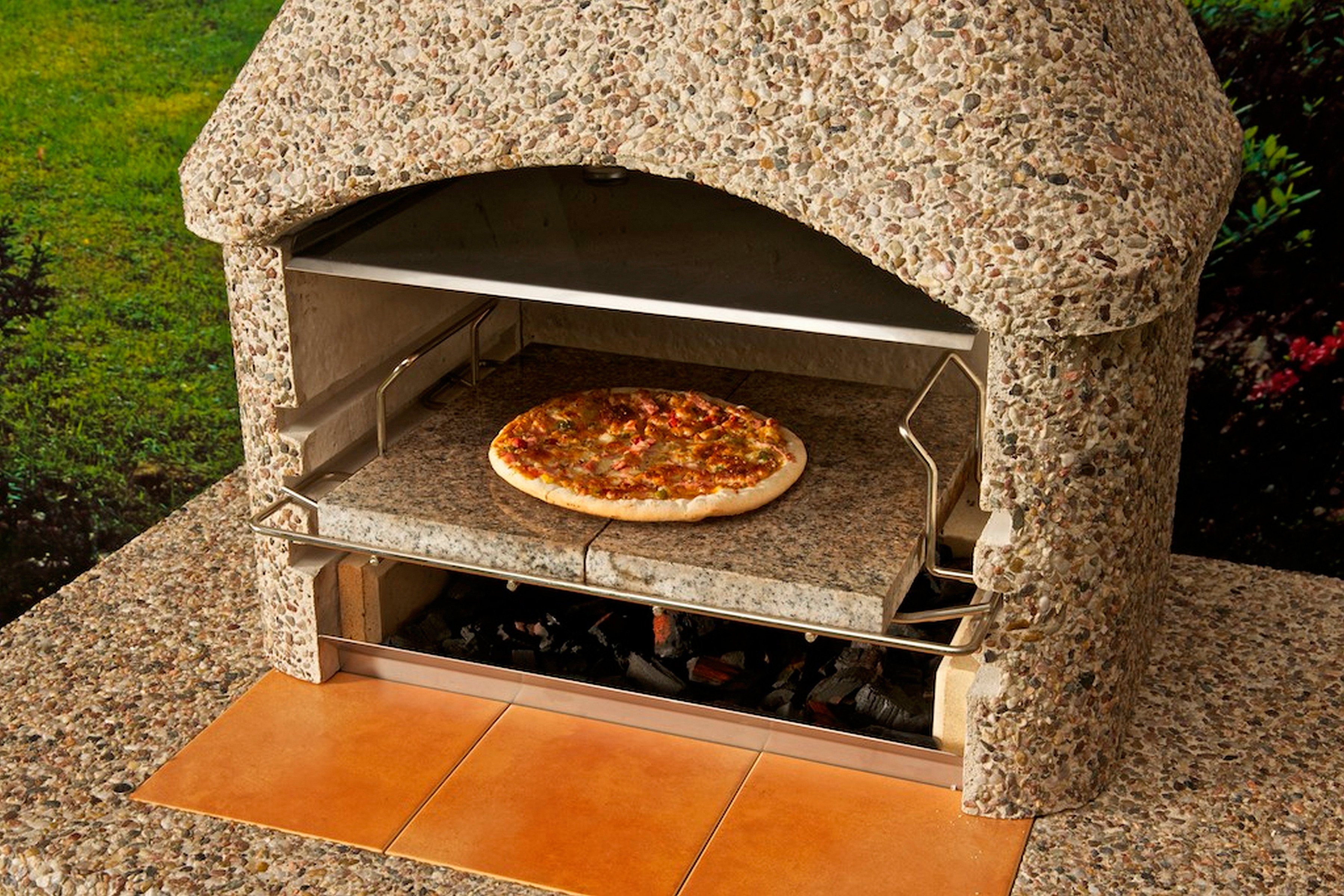 B/T/H: Wellfire, cm Backstein WELLFIRE 38/53/5 Pizzastein, Granit,