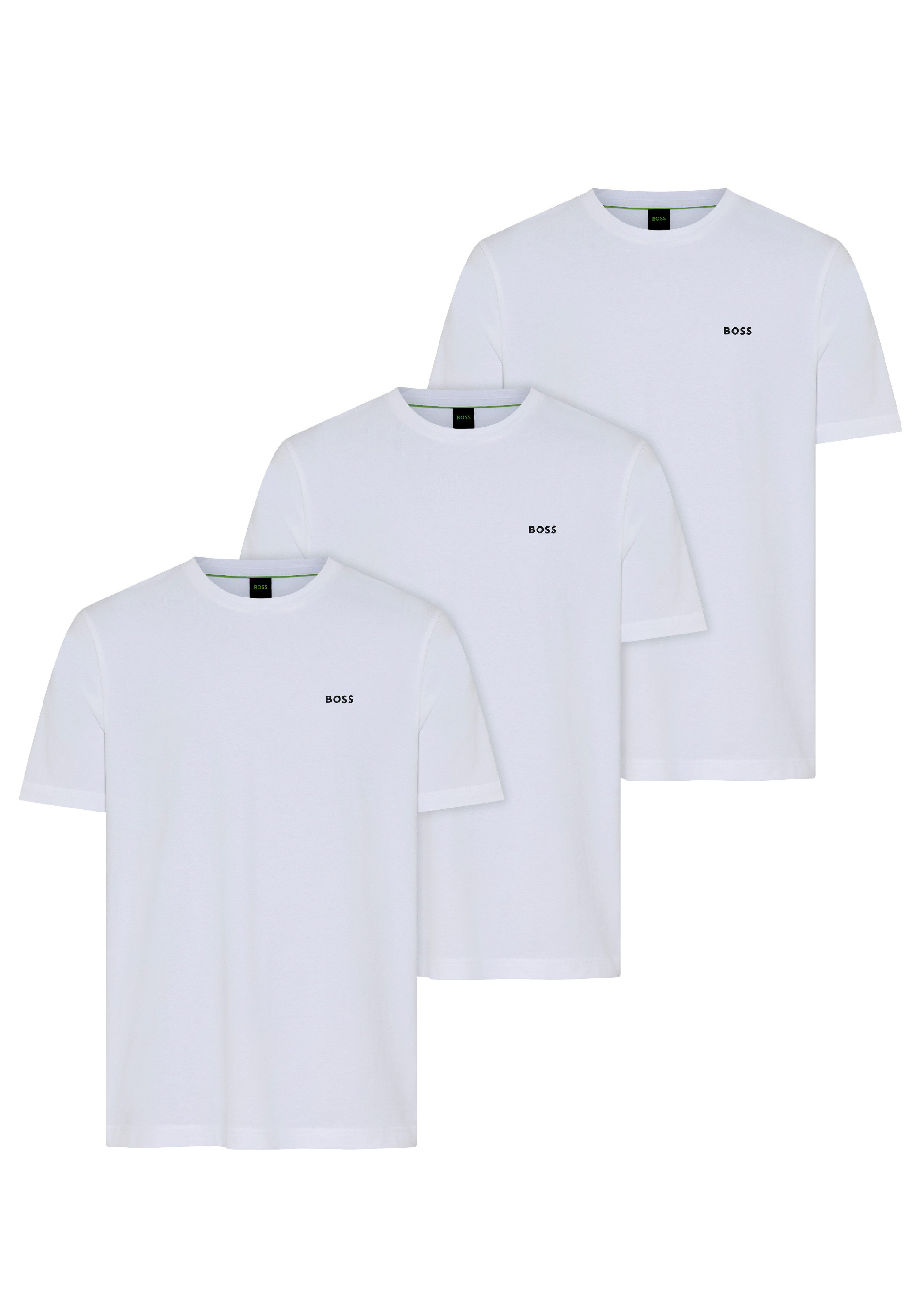 BOSS GREEN T-Shirt Tee 3Pack Regular Fit (Packung, 3-tlg., 3er-Pack) Stretch Jersey Cotton, Logo on Chest, Sparpackung
