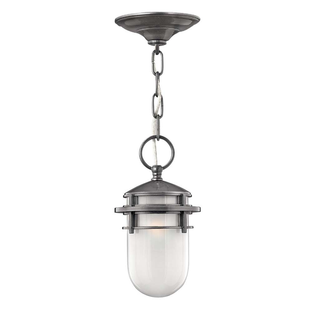 Elstead LIGHTING Außen-Deckenleuchte, Leuchtmittel nicht inklusive, Außenleuchte Pendelleuchte Hängeleuchte Deckenlampe ALU Glas Hämatit
