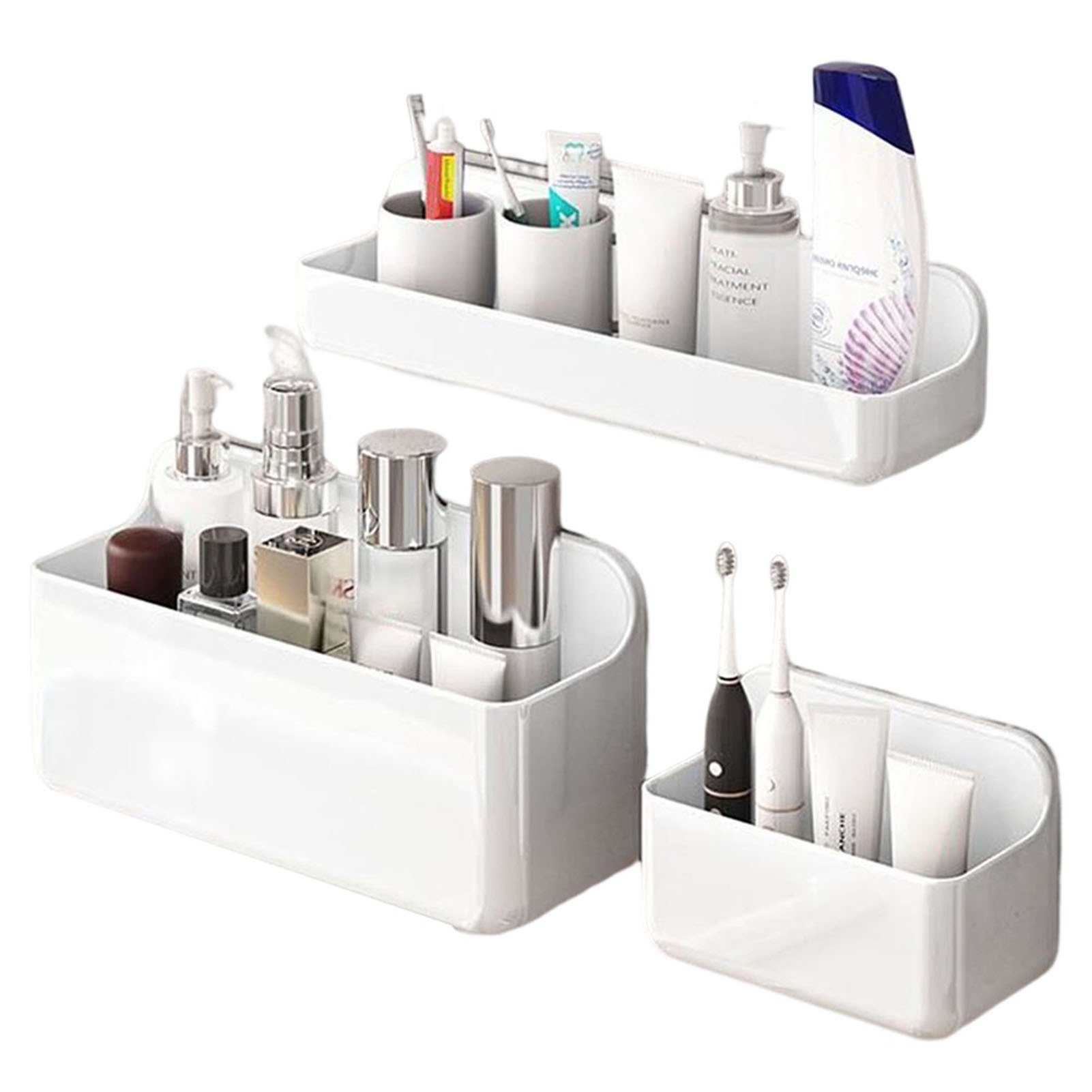 Blusmart Duschregal Wandmontage-Duschablage Ohne Bohren, Abfluss-Duschregal Für, 3-tlg. storage rack | Duschablagen