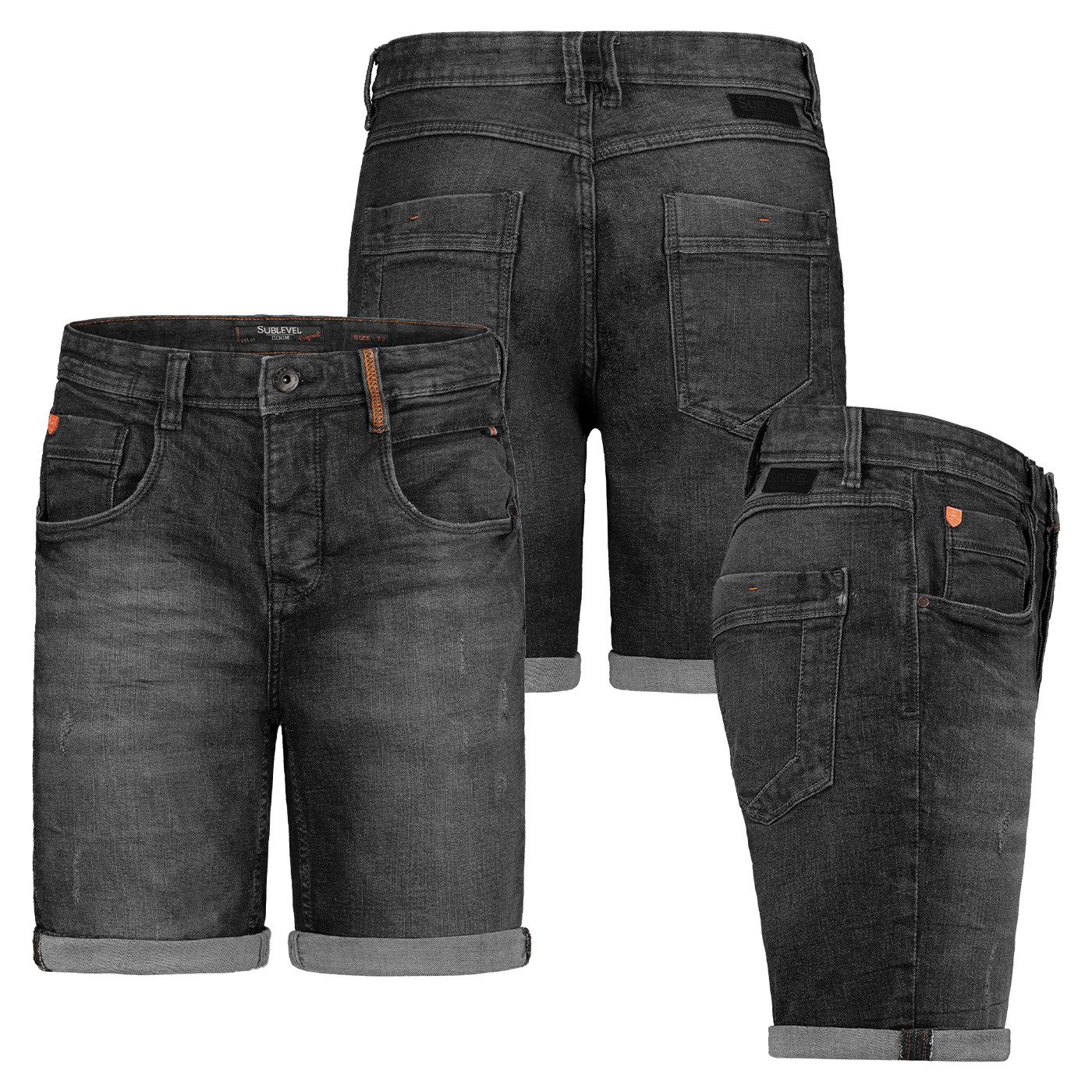 SUBLEVEL Бермуди Herren Jeans Short Freizeit Bermuda kurze Hose Jeans Denim Шорти