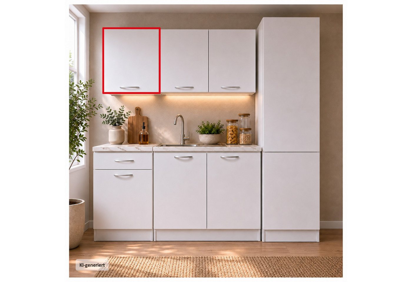 HTI-Living Hängeschrank Küchenhängeschrank Jenna Weiß 50 cm (1 Stück, 1-St., 1 Küchenhängeschrank) Modular erweiterbar, modernes Design, 2 Schrankfächer