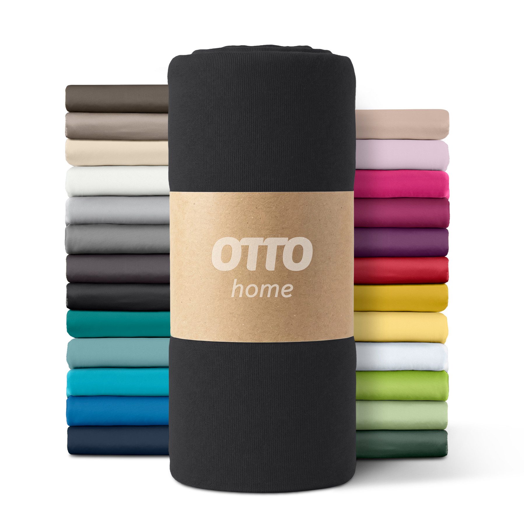 OTTO home Spannbettlaken PAPRIKA Microfaser-Jersey und warme Fleece-Qualität, Microfaser-Jersey, Gummizug: rundum, (1 Stück), Bettlaken Laken Spannbettuch, schnelltrocknend
