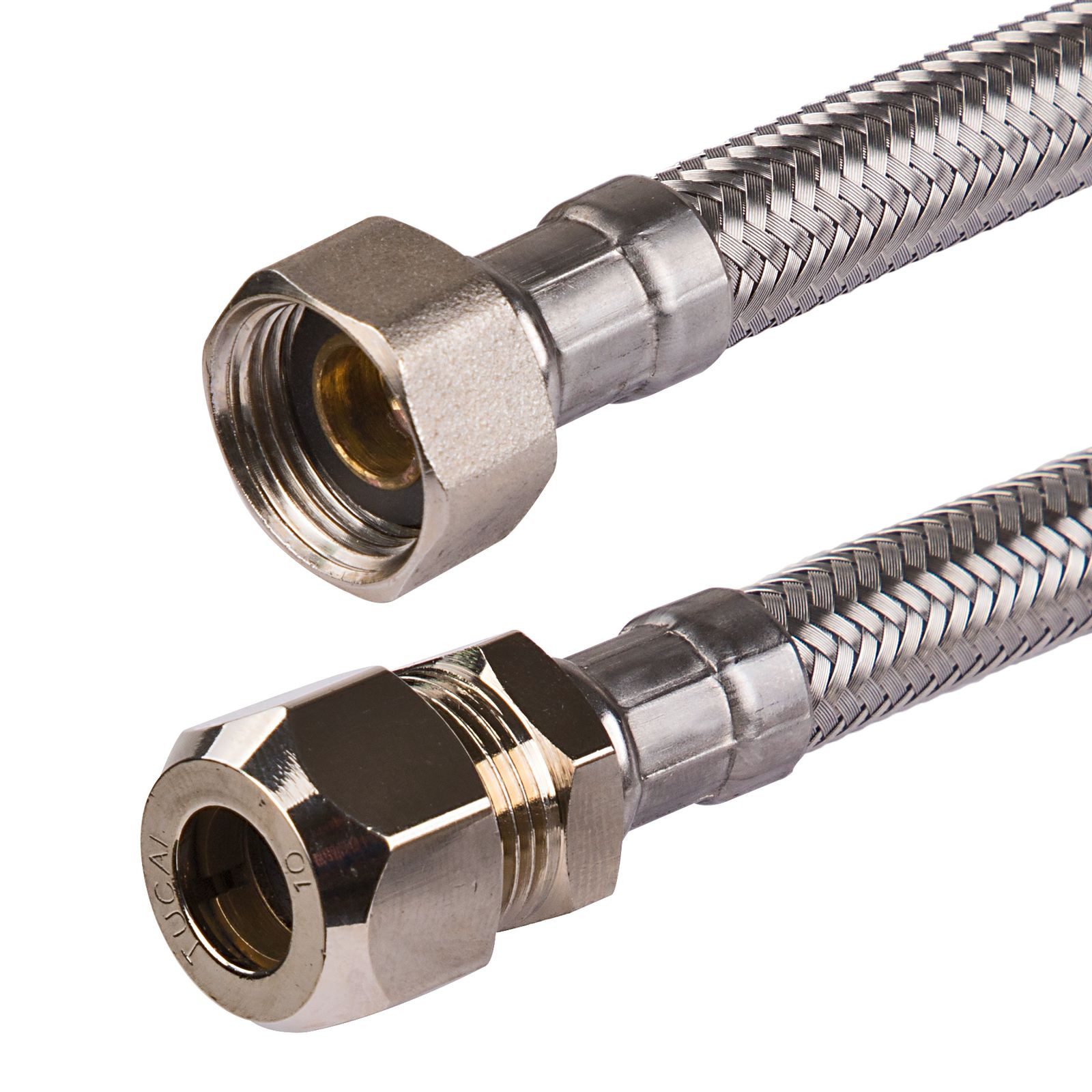 TUCAI Flexschlauch Edelstahl Trinkwasser Panzerschlauch QV10 x IG 3/8 30cm DN8 DVGW