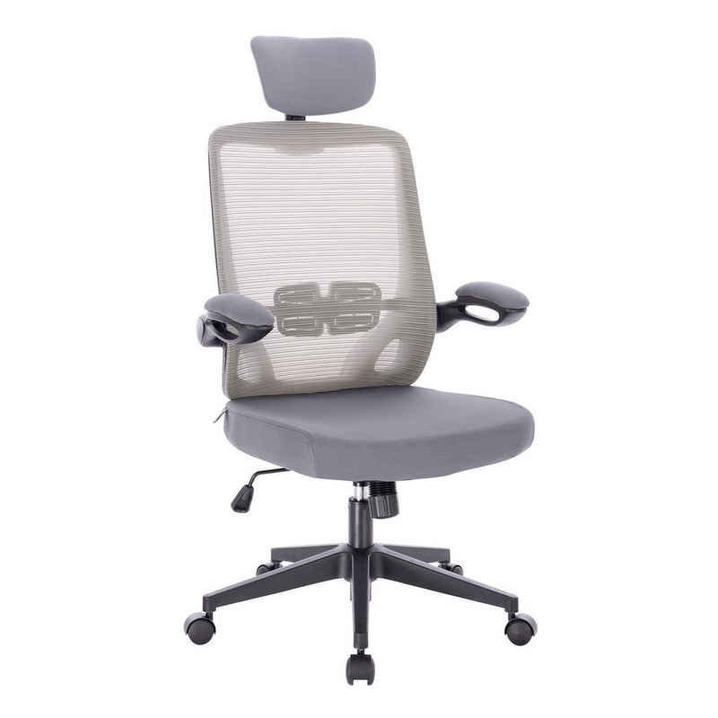 SVITA Bürostuhl »SAM«, ergonomisch, verstellbar, mit Rollen, mit Nackenstütze, in Grau