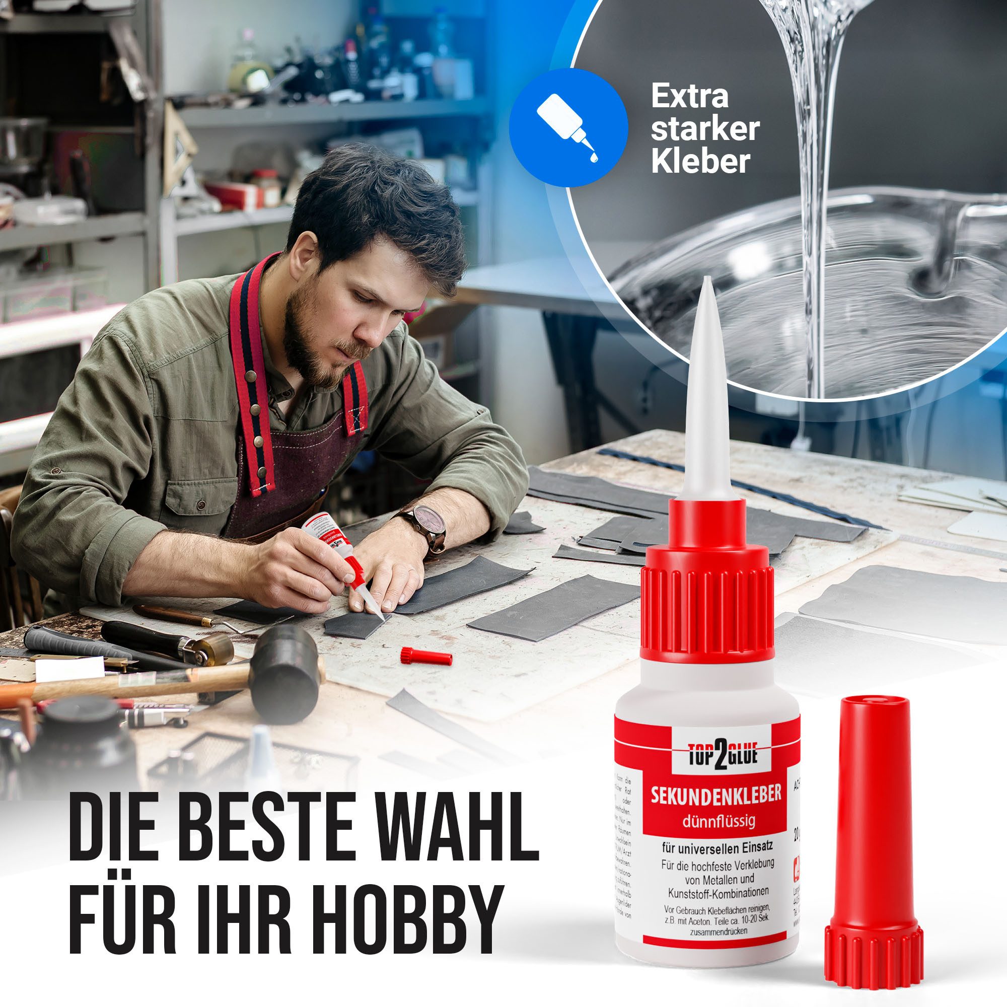 Top2Glue Sekundenkleber Top2Glue Sekundenkleber dünnflüssig 20g, (1-tlg)
