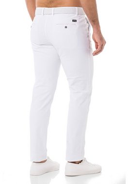 RedBridge Chinohose Chino Hose Pants mit Gürtel Weiß W30 L32