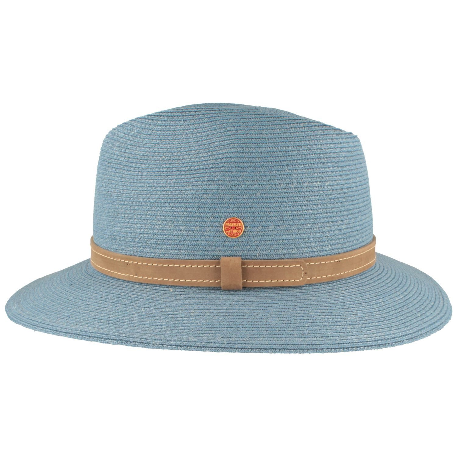 Mayser Strohhut knautschbarer Stroh Traveller Mathis mit Lederband und UV Schutz 80