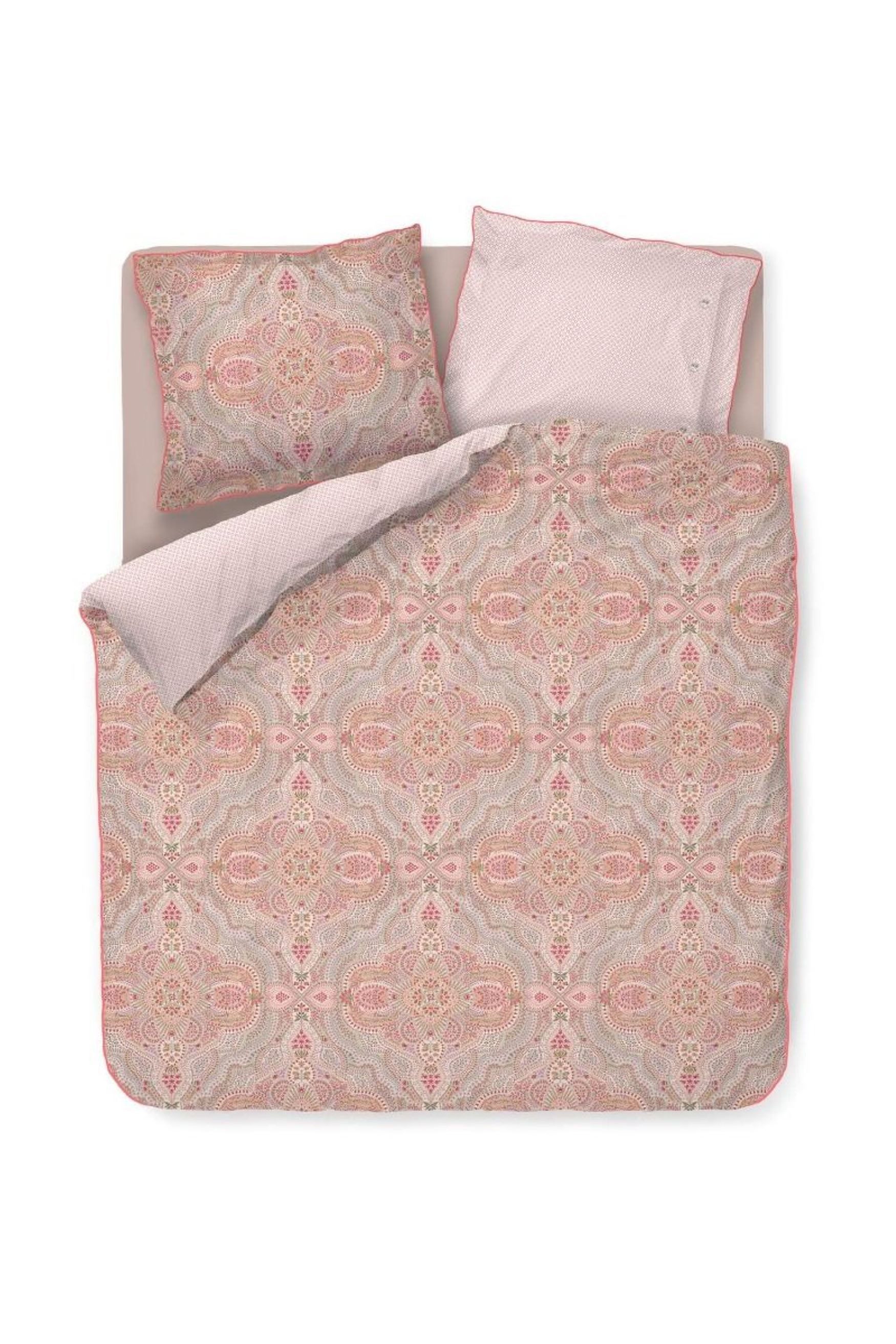 PiP Studio Bettwäsche PIP Studio Perkal Bettwäsche 135x200 Moon Flower Light Pink Ornamente, Perkal, 2 teilig, für den Sommer und Winter, kuschelig weich