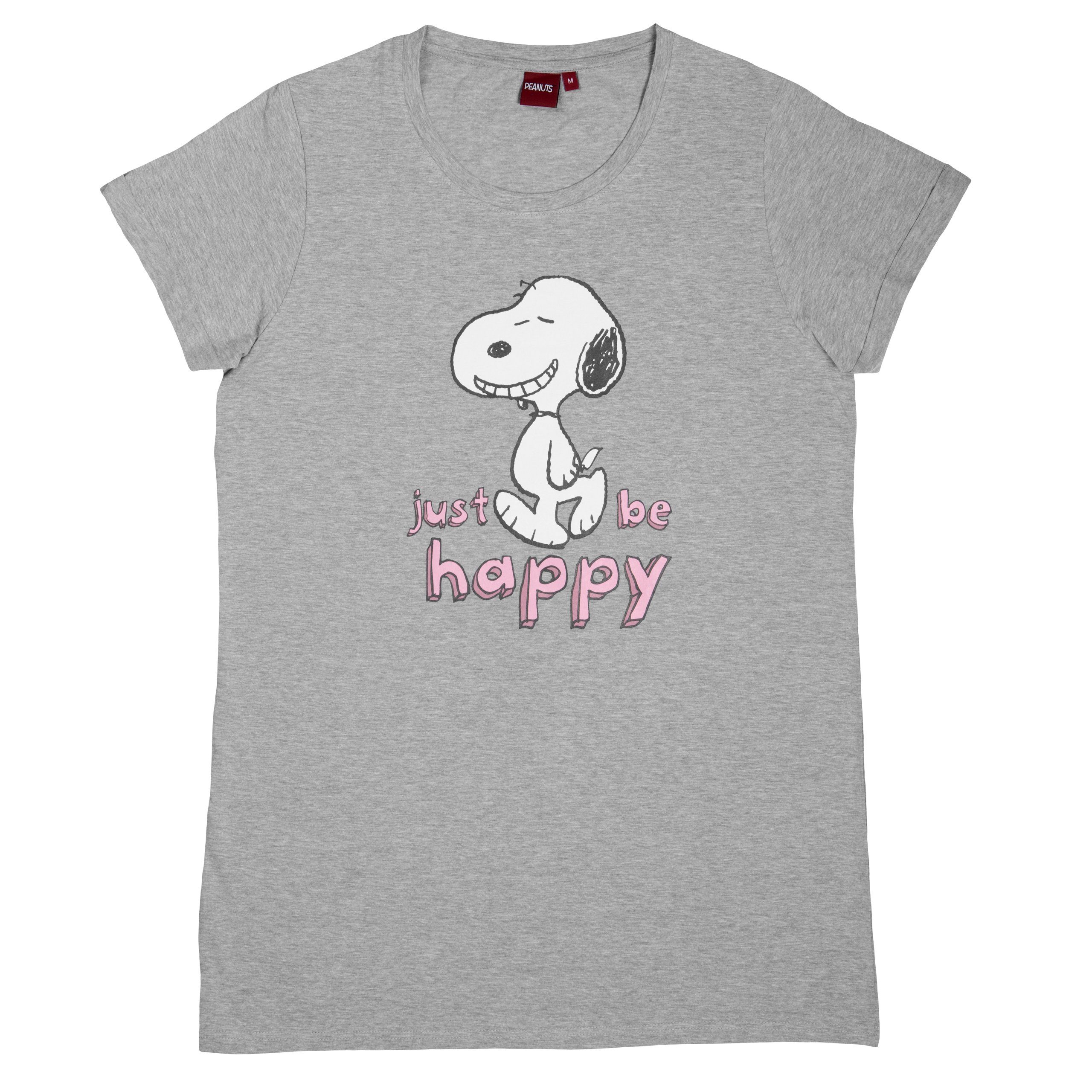 United Labels® T-Shirt Peanuts Snoopy - Just be Happy - Bigshirt