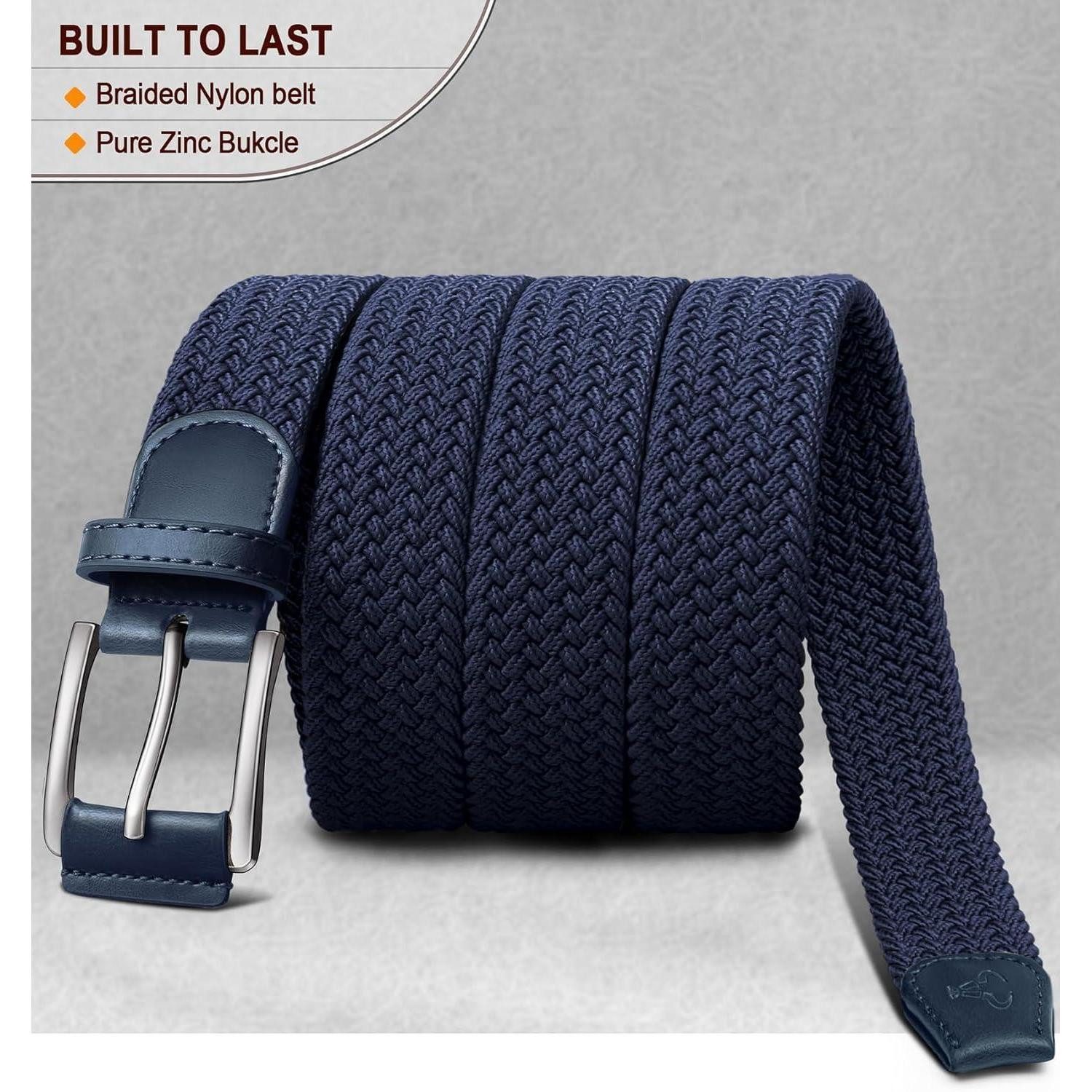 LuxusKollektion Stretchgürtel Flechtgürtel Stretchgürtel Herren Damen Antique Blue