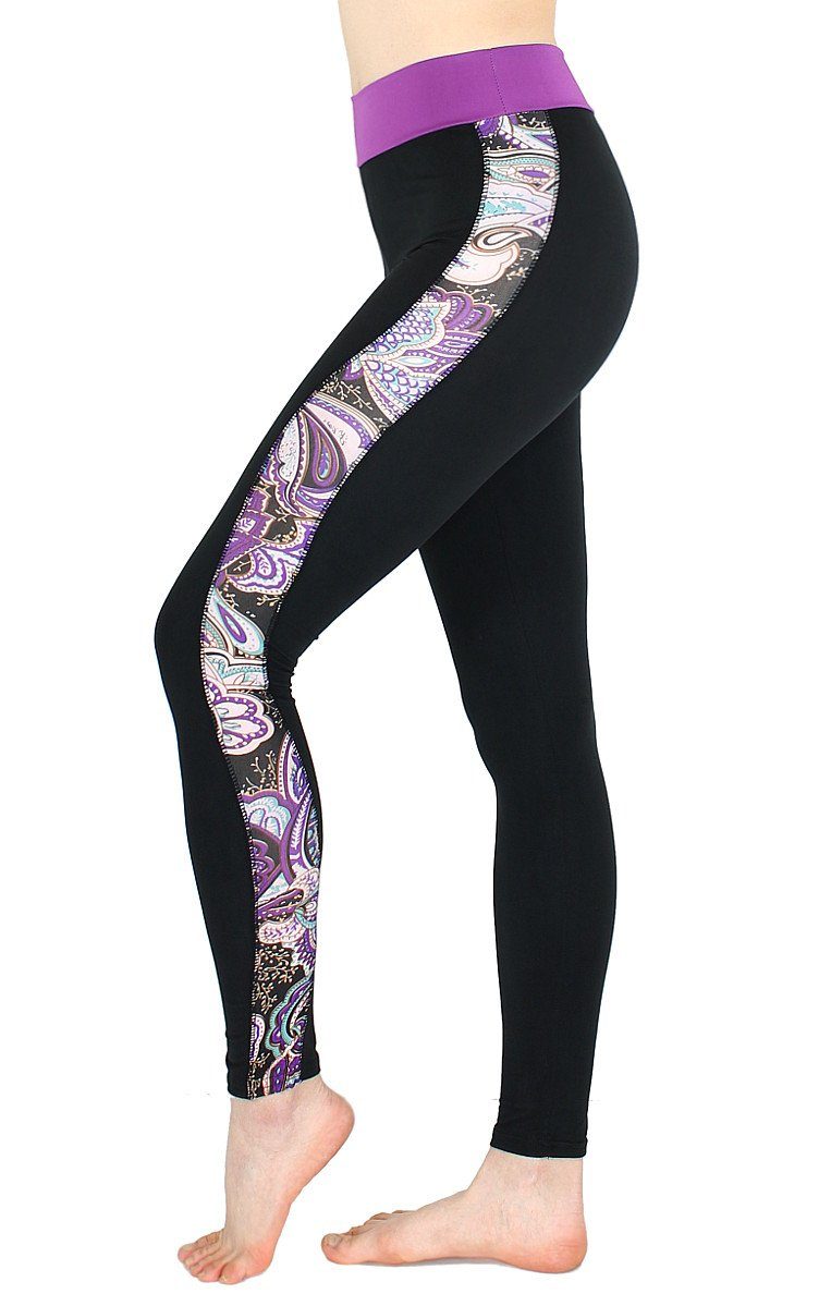 dy_mode Yogaleggings Damen Fitness Leggings Yogaleggings Sporthose Bequem mit elastischem Bund JL296-Violett