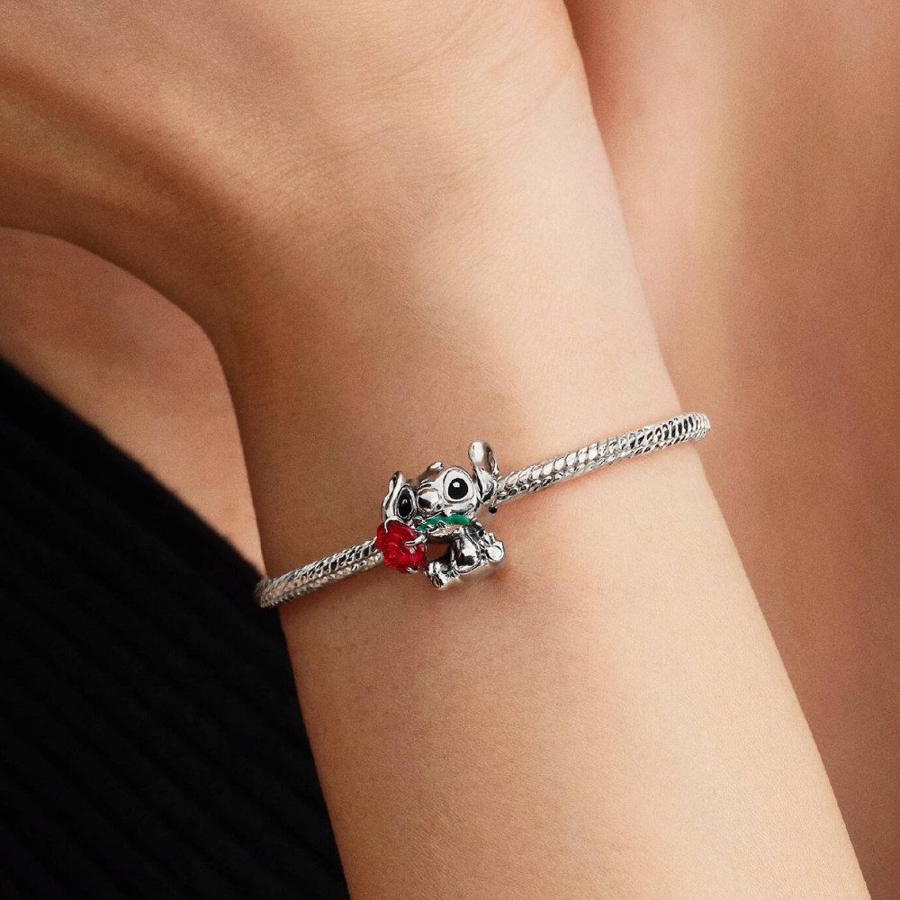 Pandora Charm-Einhänger 794378C01, Stitch mit roter Rose