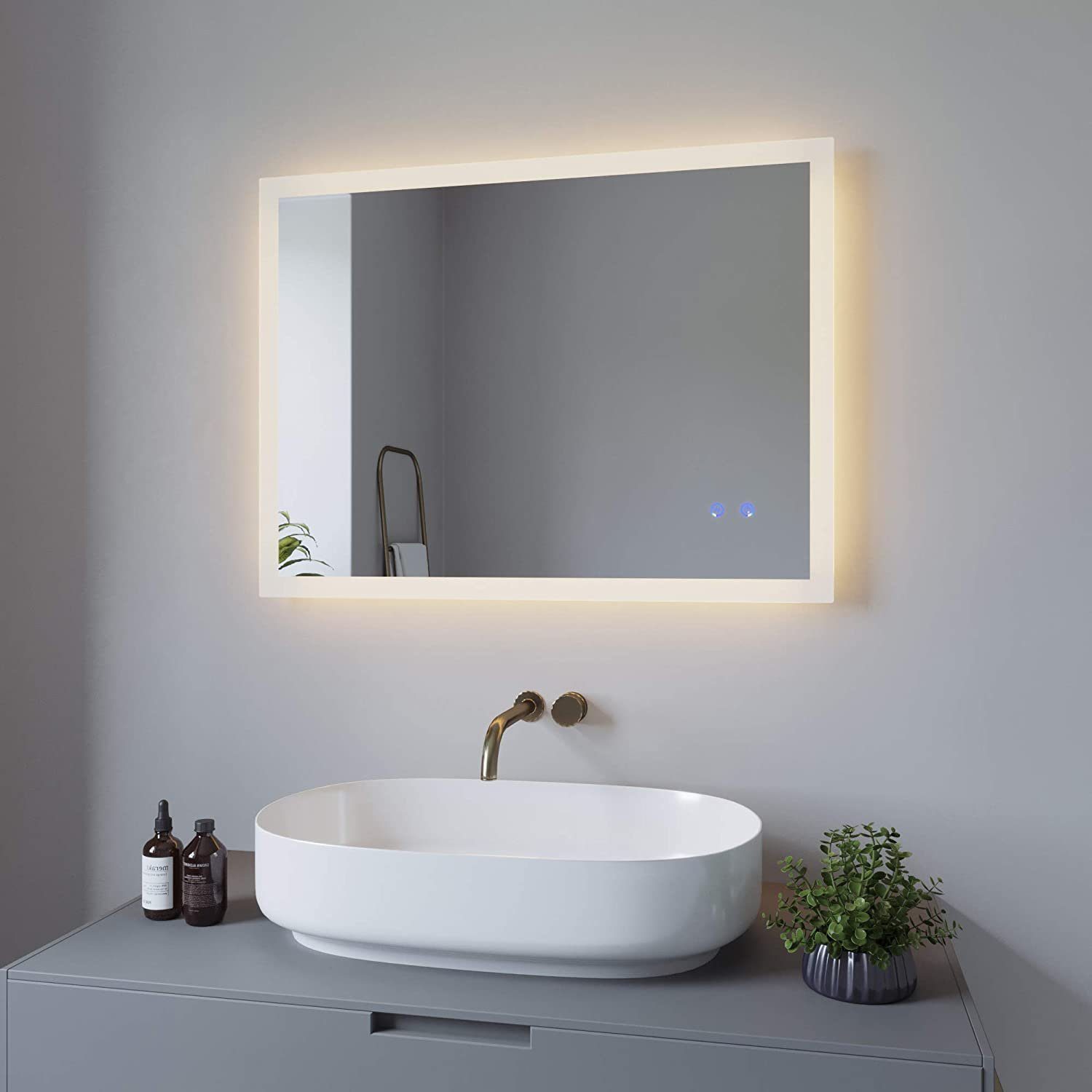 AQUABATOS Badspiegel LED Badspiegel mit Beleuchtung günstig online kaufen