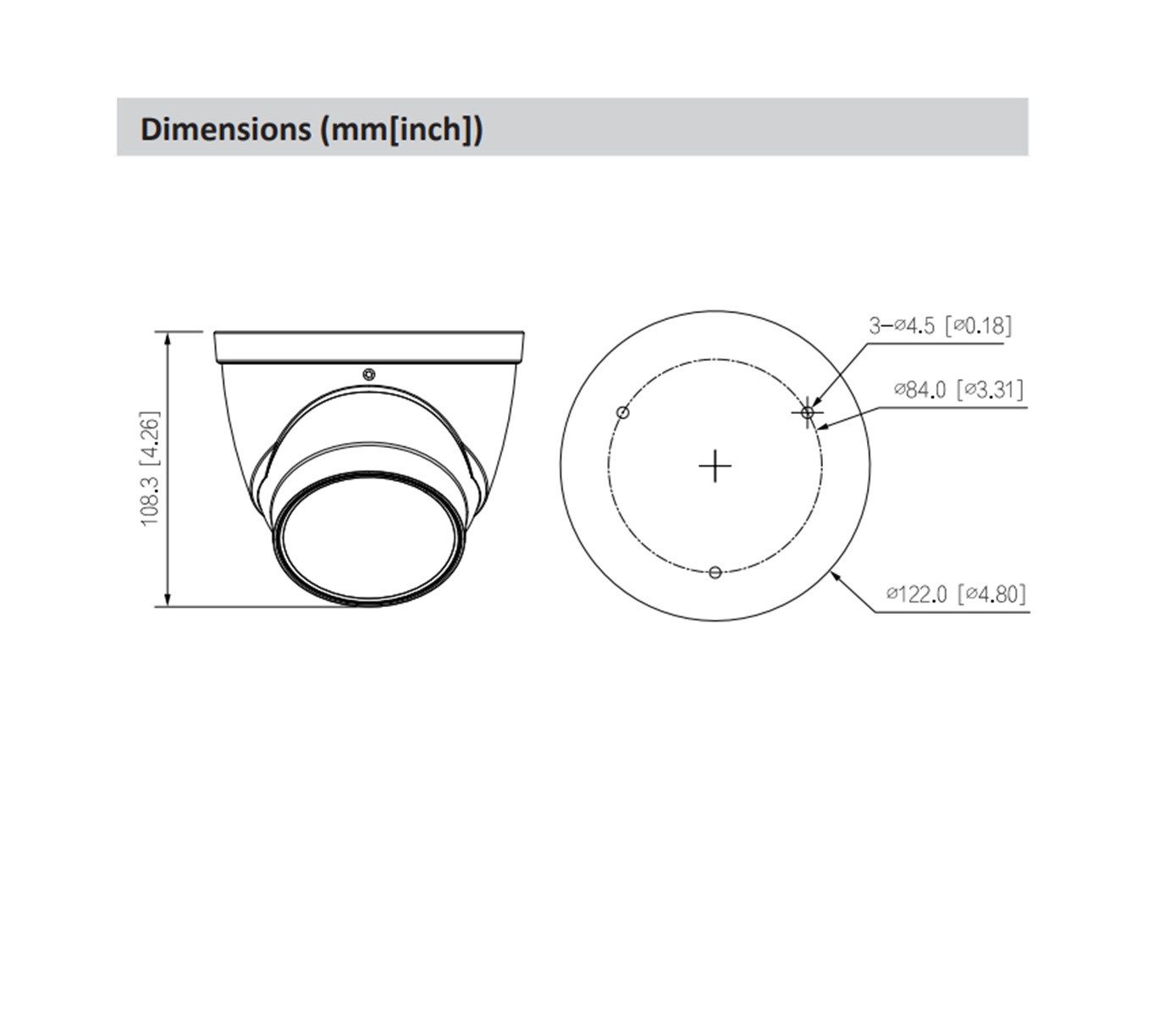 Dahua Überwachungskamera Dahua NET 5MP IR Eyeball AI Überwachungskamera IPC-HDW3541T-ZS (5MP, PoE, 2.7 mm–13.5 mm, WizSense, H.265)