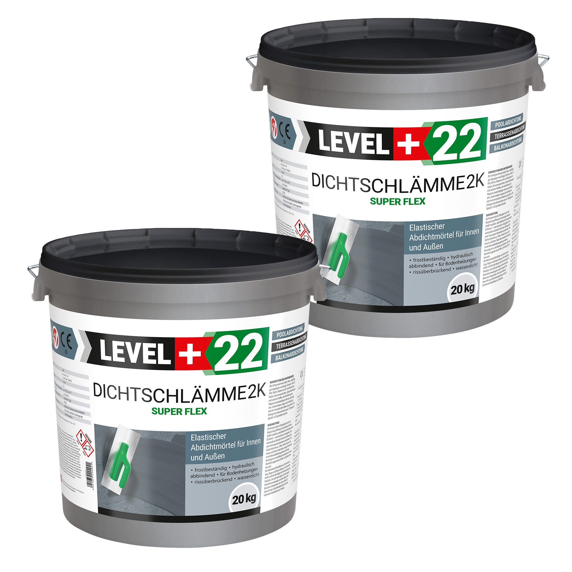 Level+ Dichtstoff Dichtschlämme Abdichtmörtel 2K Flex günstig online kaufen