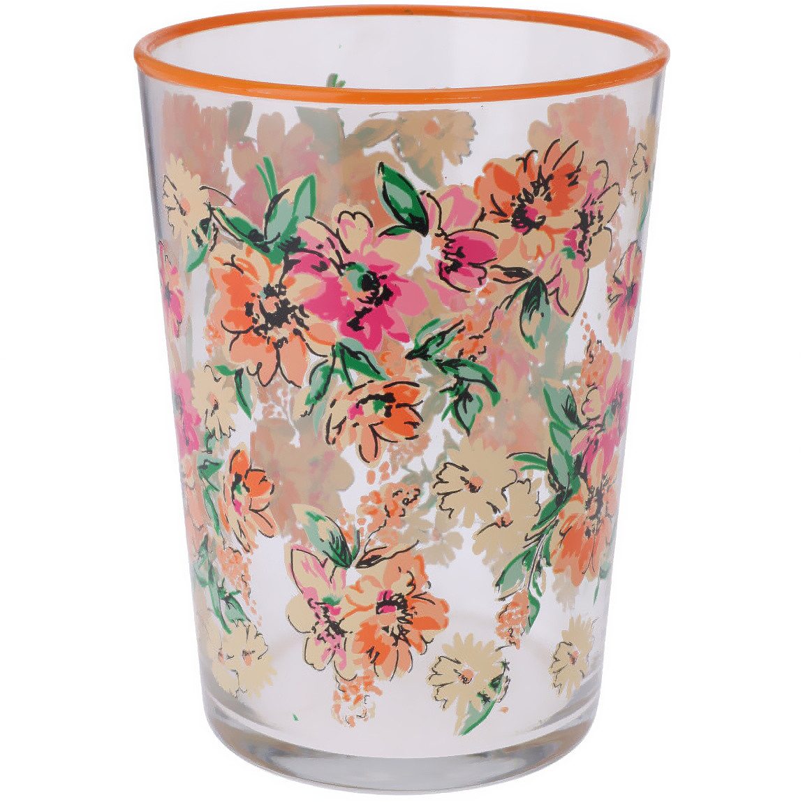 Excellent Houseware Glas Großes Glas mit Blumenmuster, 510 ml, Glas