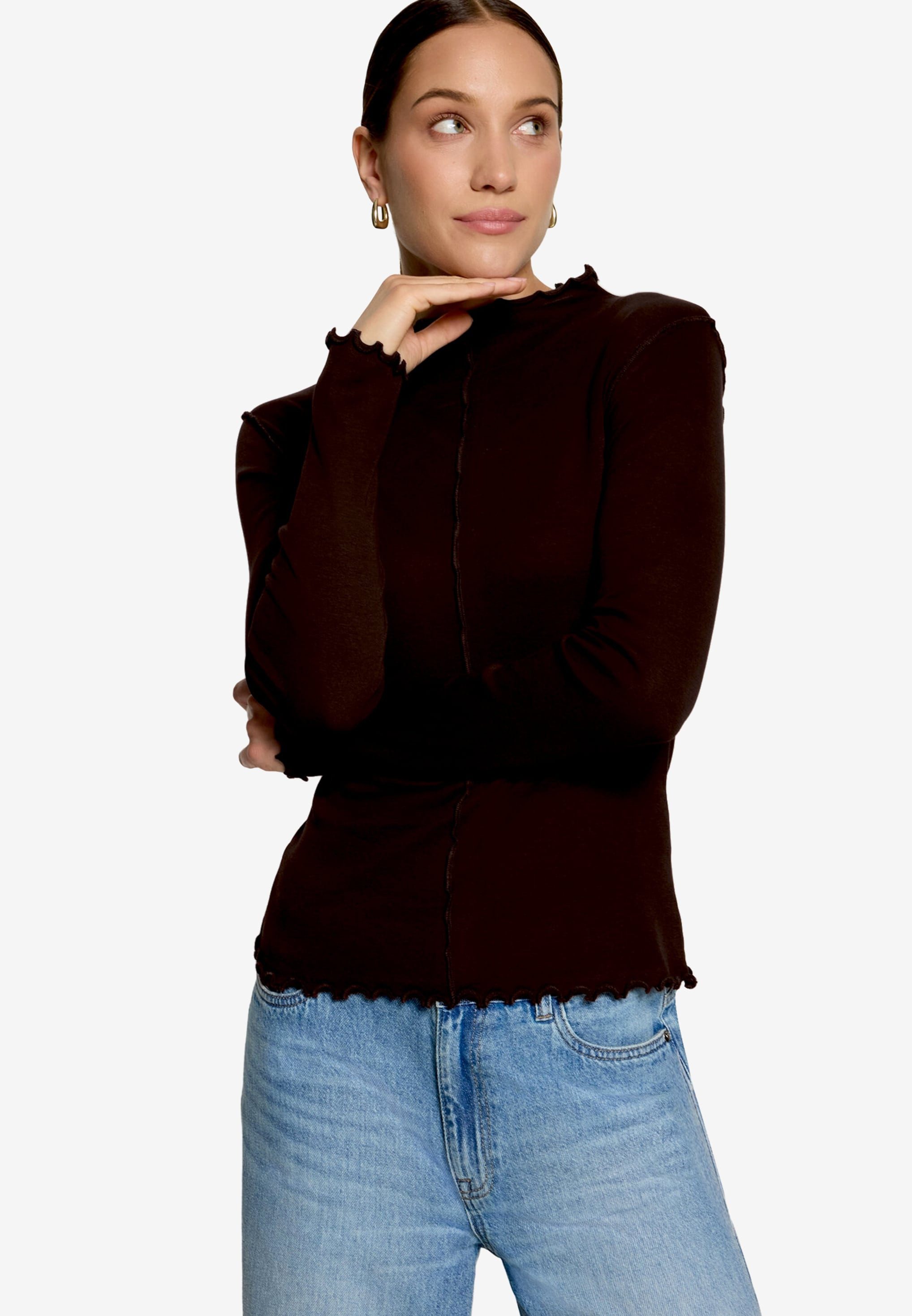 Zero Langarmshirt mit Kräuselsaum