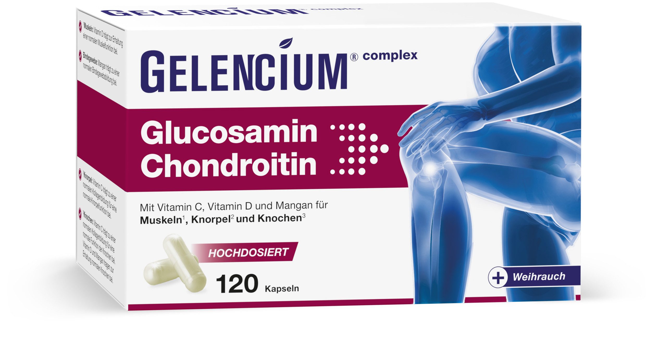 GELENCIUM® Glucosamin Chondroitin hochdosiert mit Vitamin C KAP, 120 St., 94.1 g