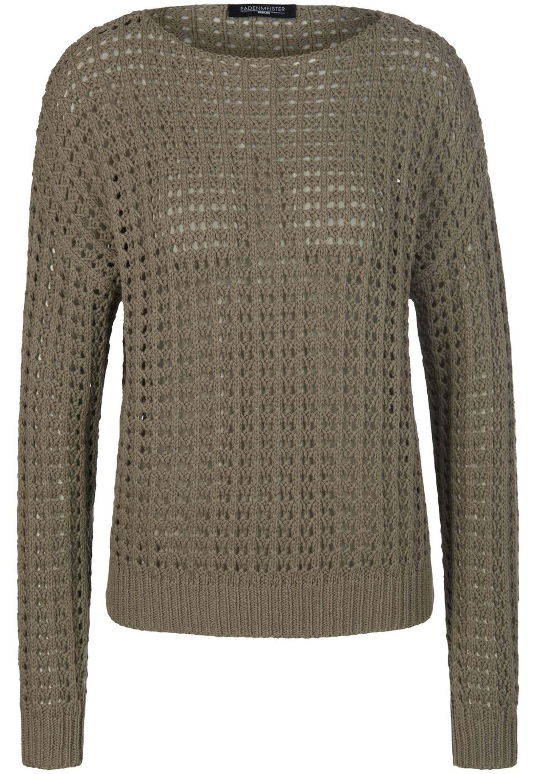 Fadenmeister Berlin Strickpullover Damen Strickpullover DEEP LICHEN GREEN