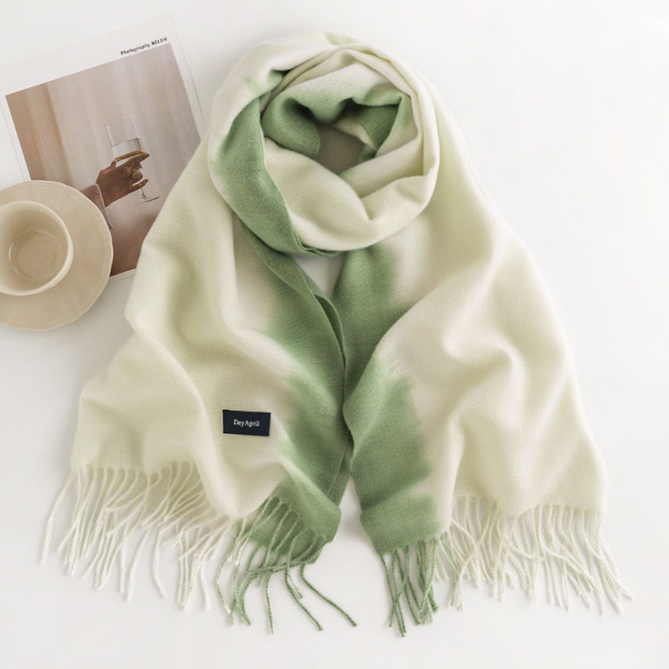 Schal und EBUY Modeschal Winter im für Damen Warmer Herbst Grün
