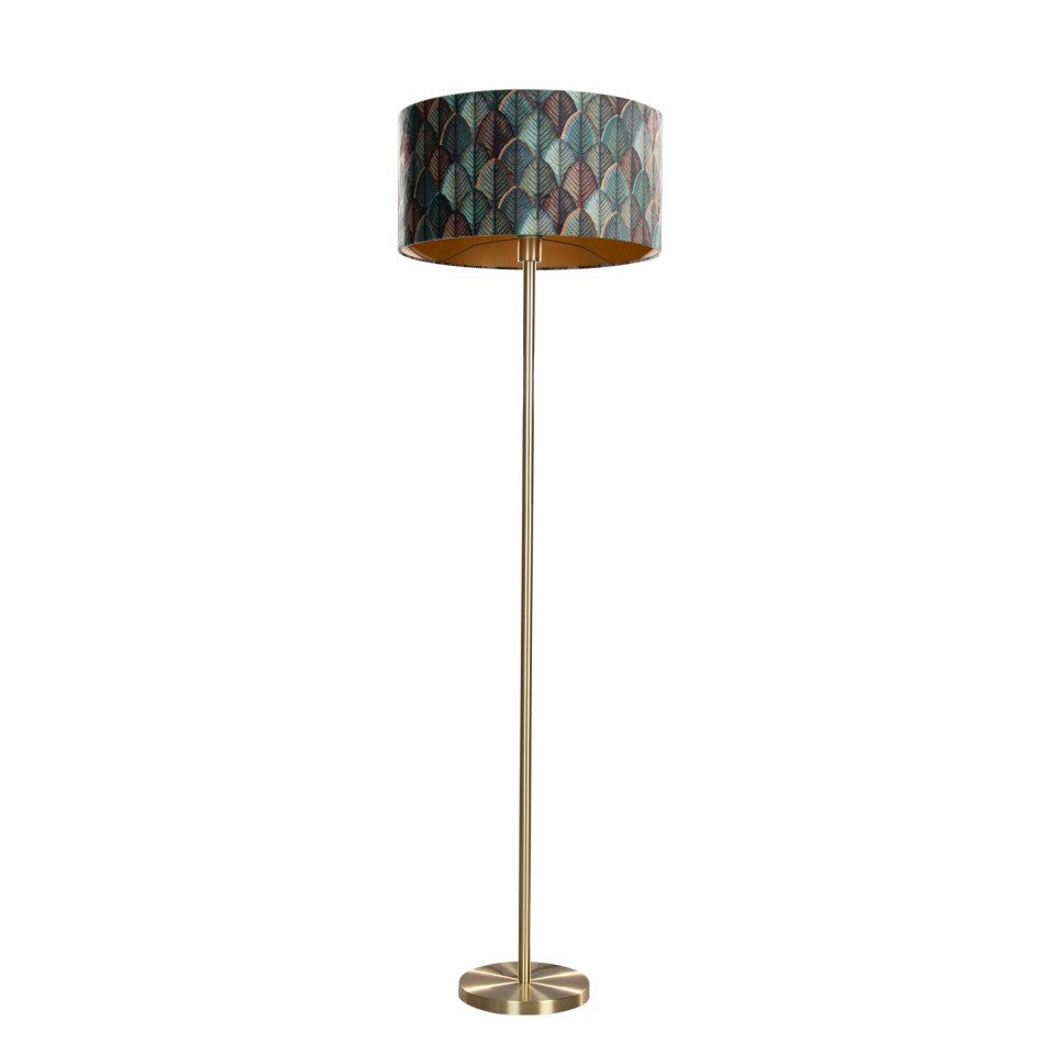 Qazqa Stehlampe Simplo shade, ohne Leuchtmittel, E27, Gold/Messing, Klassisch / Antik, Holz, 1-flammig