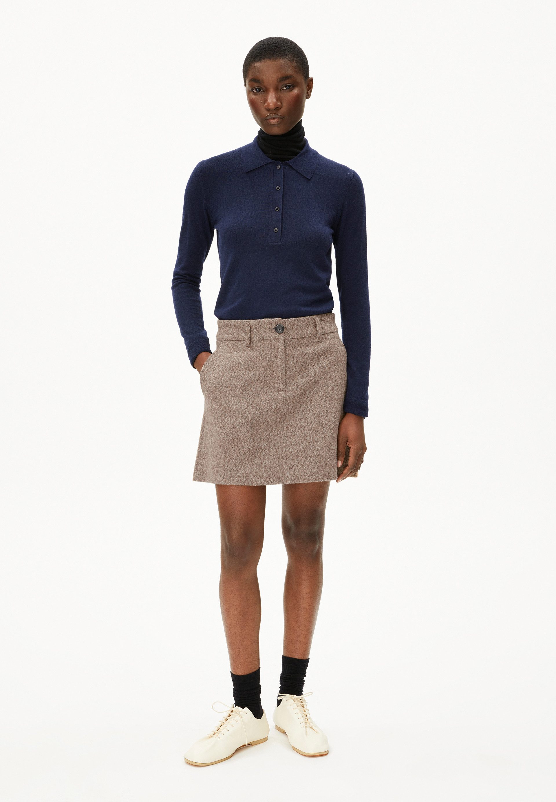 Armedangels Jerseyrock HANNAAHLA TWEED Webrock aus Bio-Baumwolle (Regular Fit) Mini