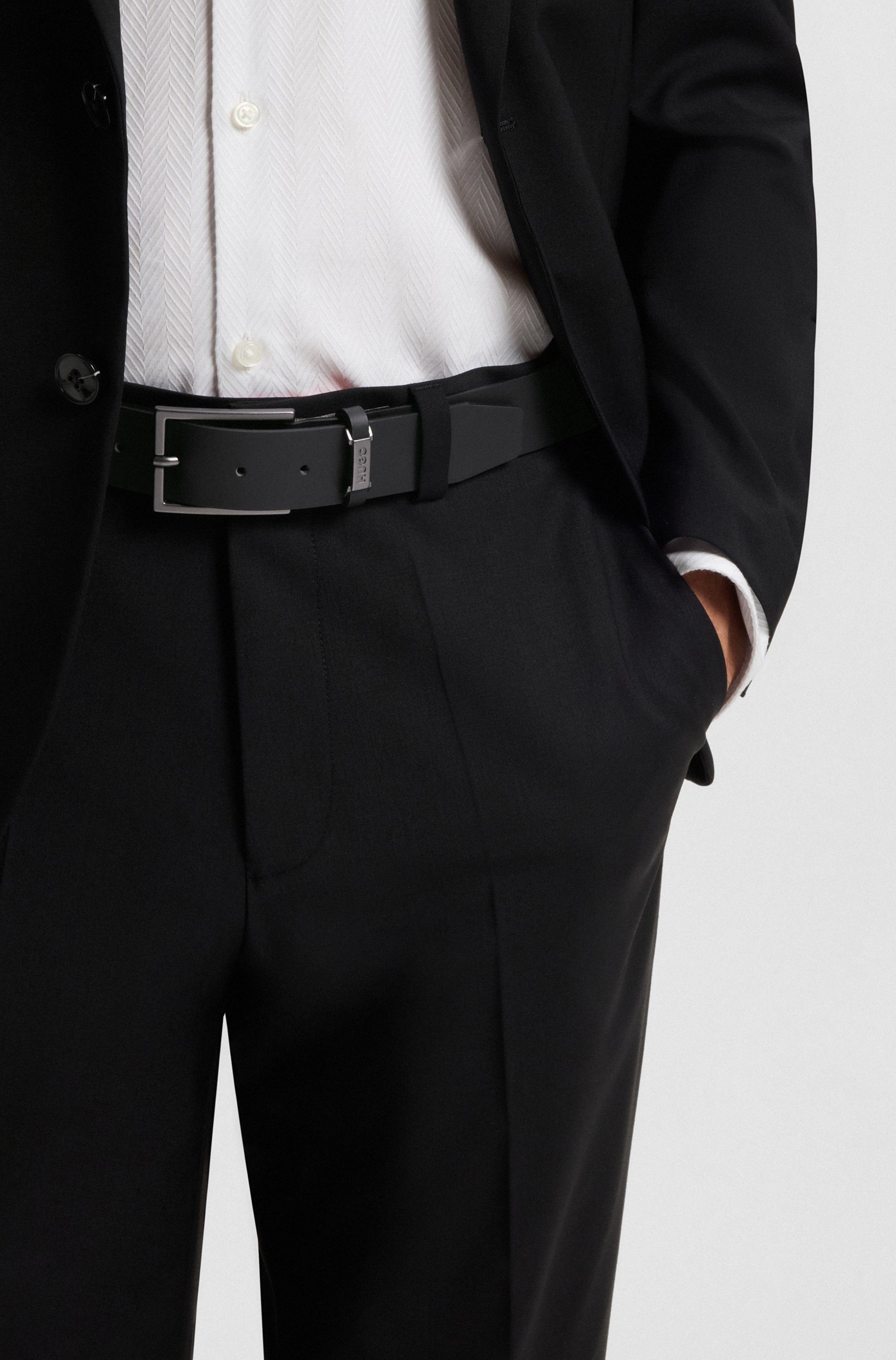 HUGO Ledergürtel Gabriel_Sz35 Mit Markenlabel von günstig online kaufen